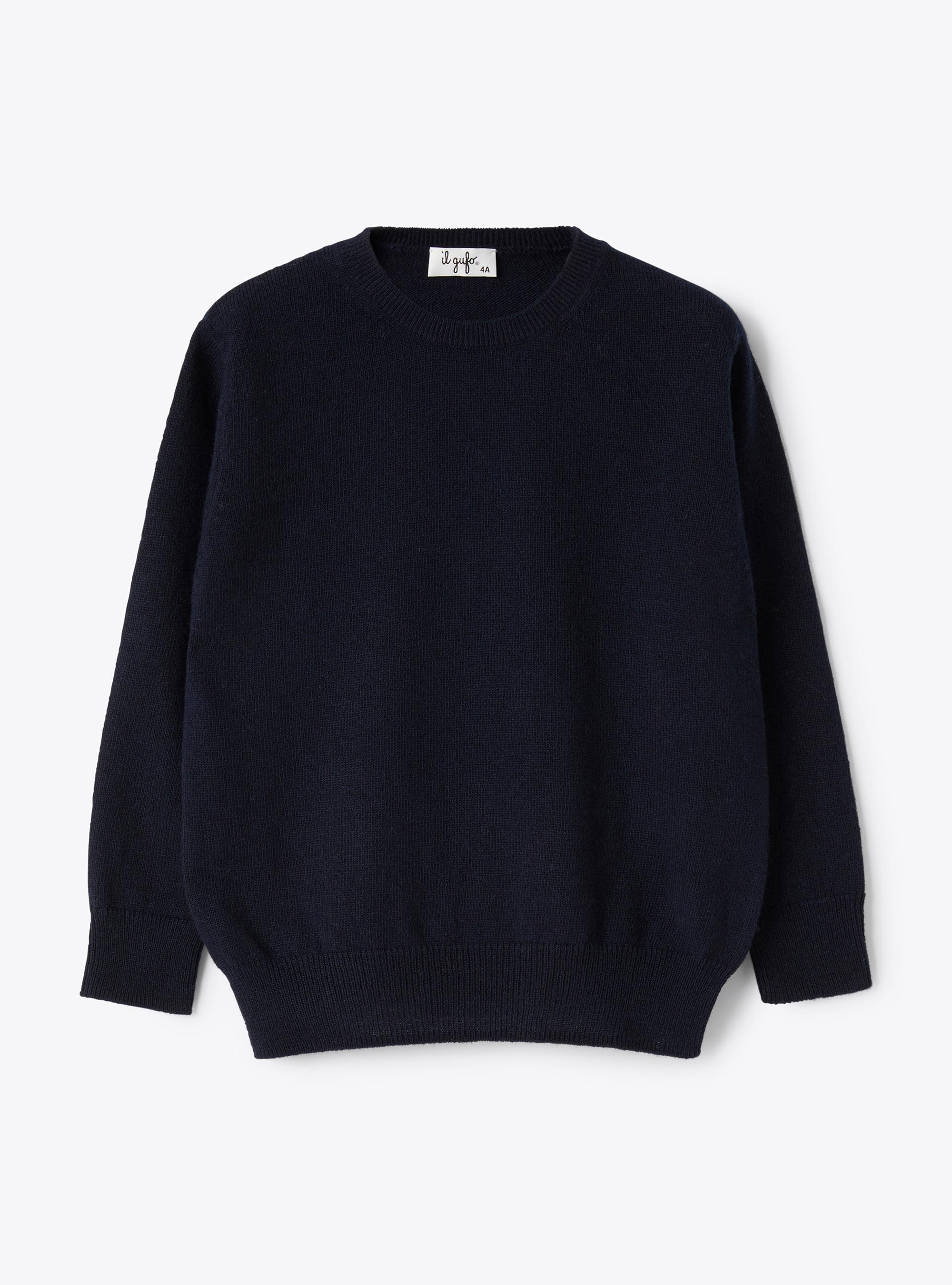 Crew neck wool sweater - Blue | Il Gufo