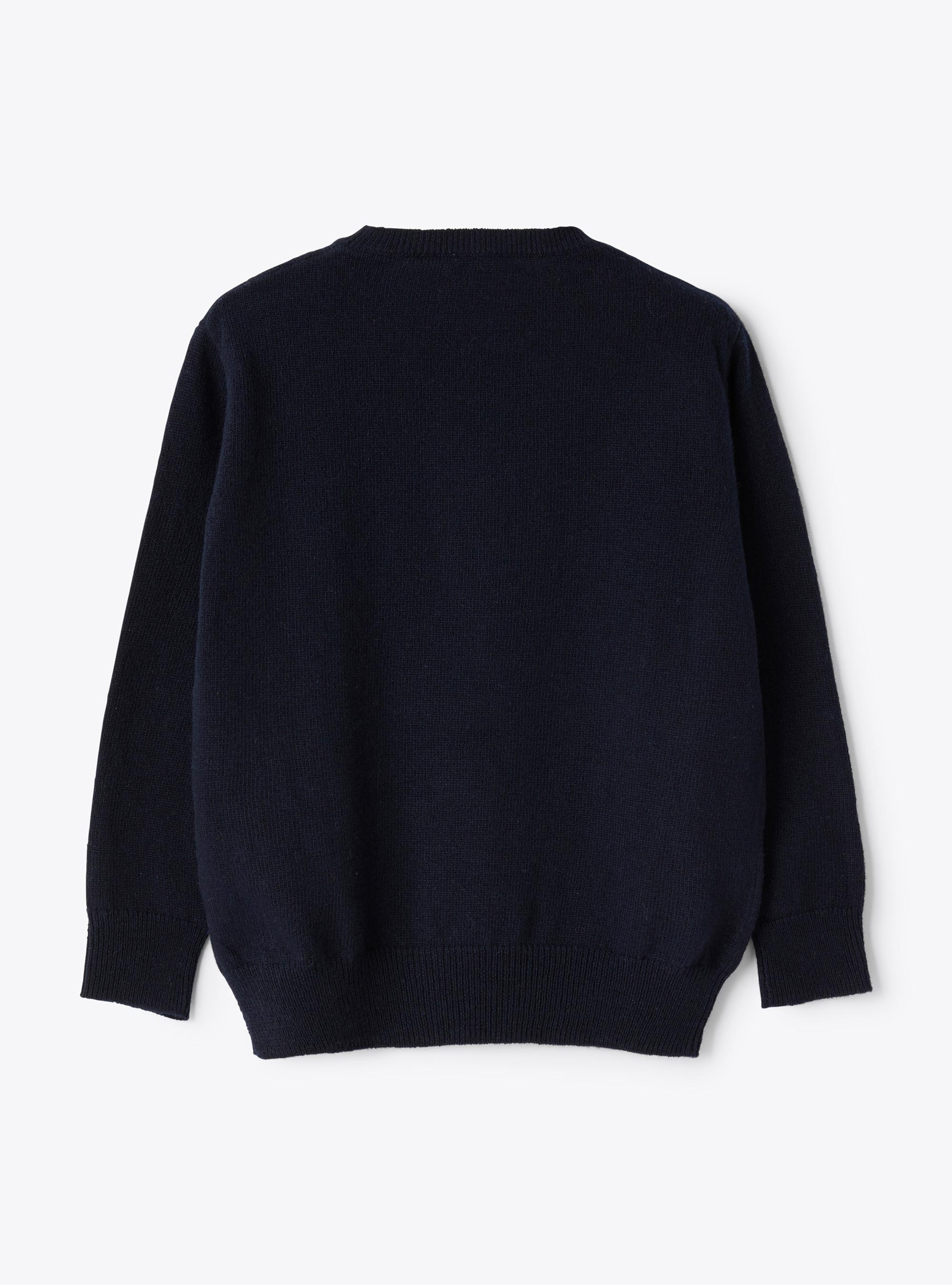 Crew neck wool sweater - Blue | Il Gufo