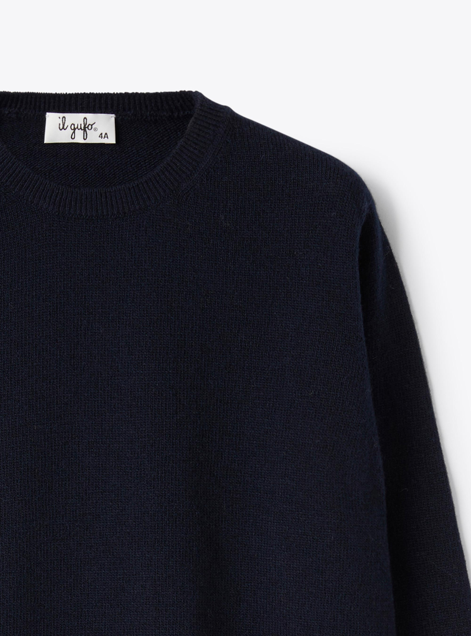 Crew neck wool sweater - Blue | Il Gufo