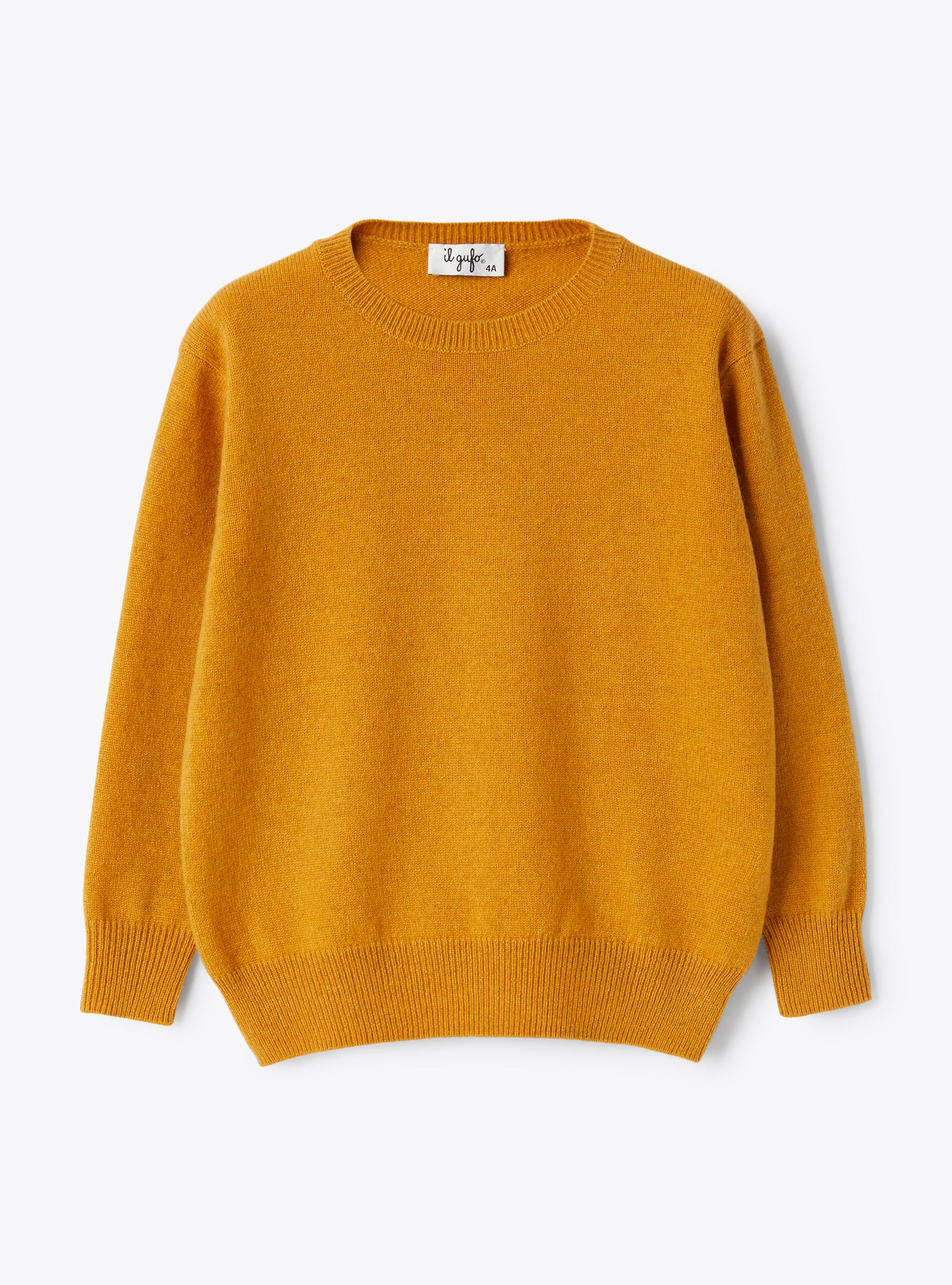 Maglia girocollo in cashmere - ARANCIO | Il Gufo