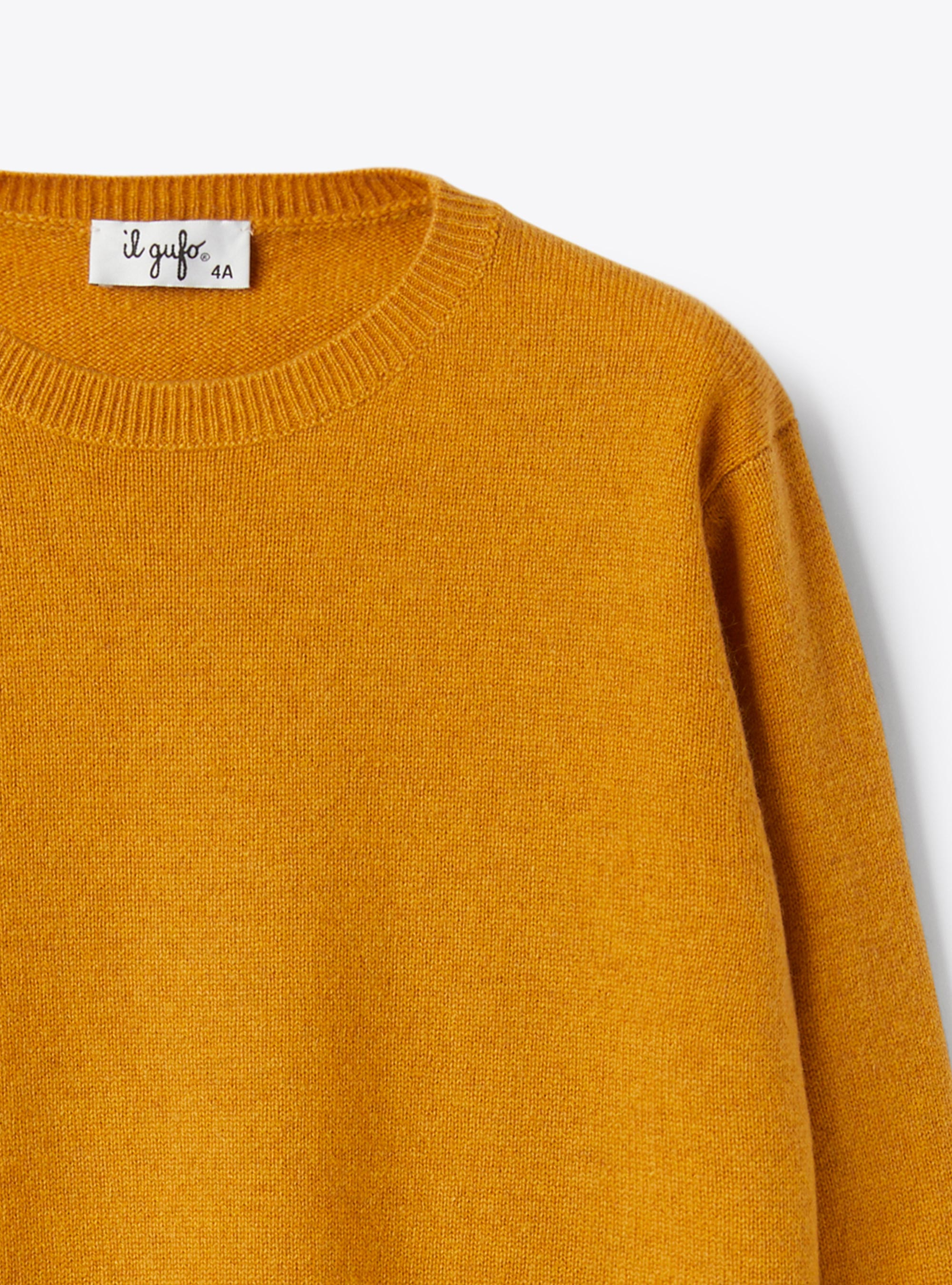 Maglia girocollo in cashmere - ARANCIO | Il Gufo