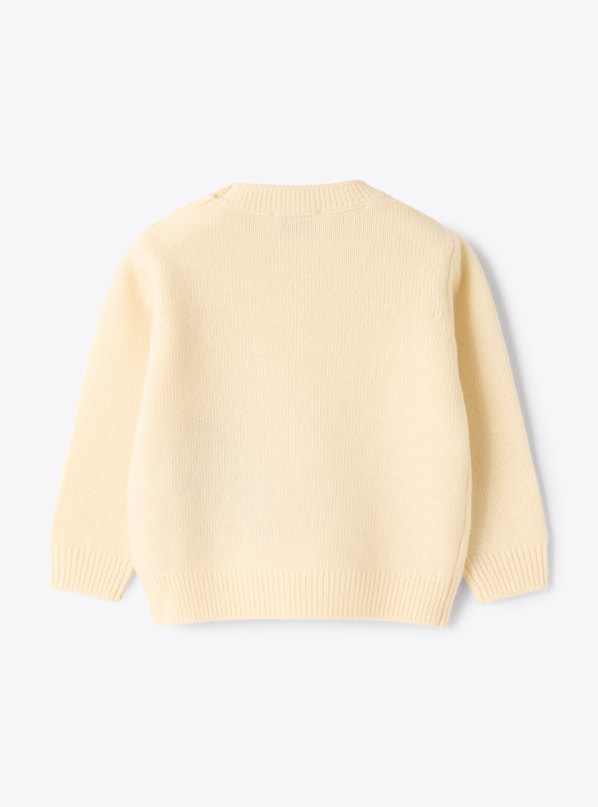 Wool sweater with embroidery - White | Il Gufo