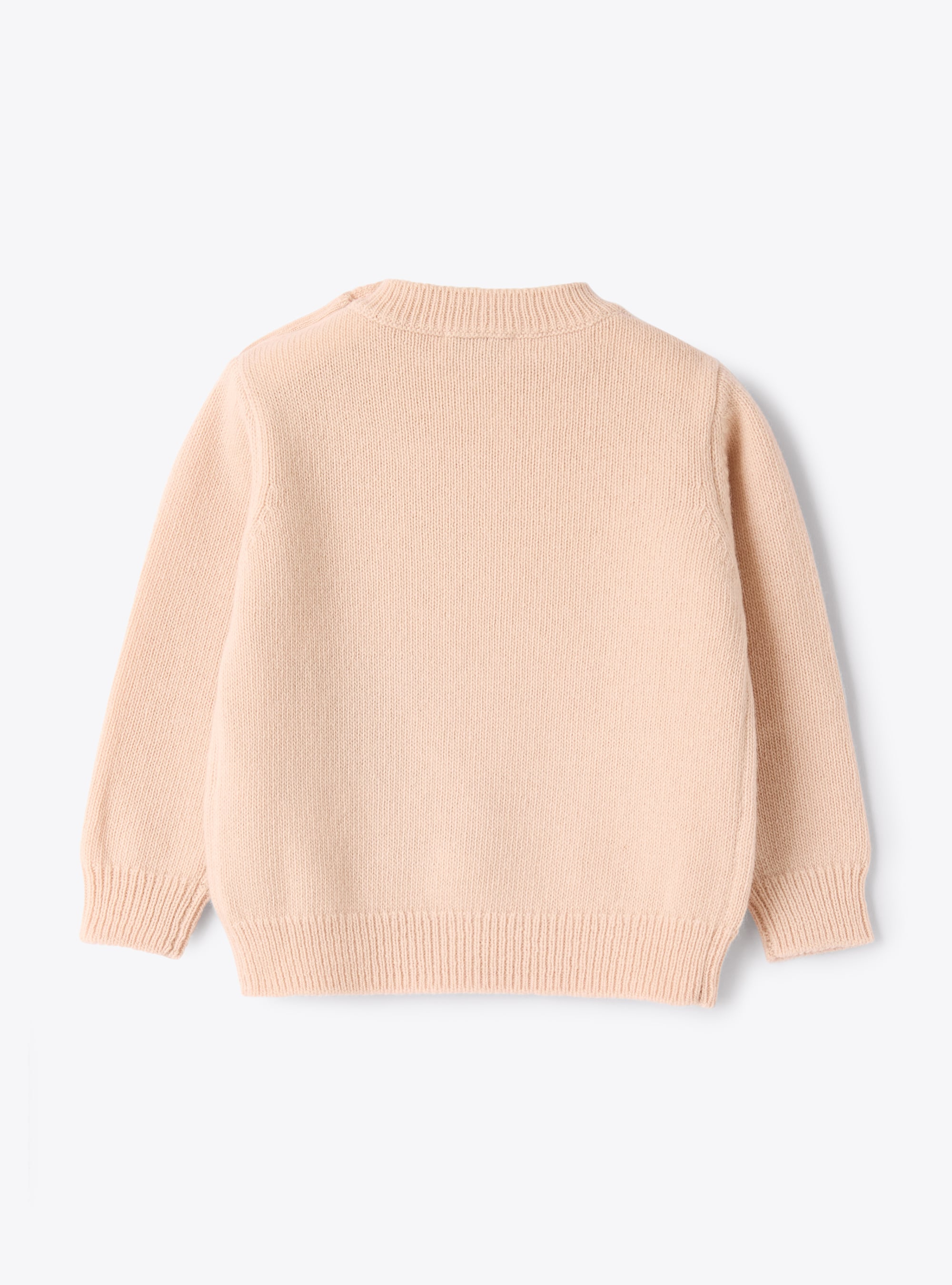 Wool sweater with embroidery - Pink | Il Gufo