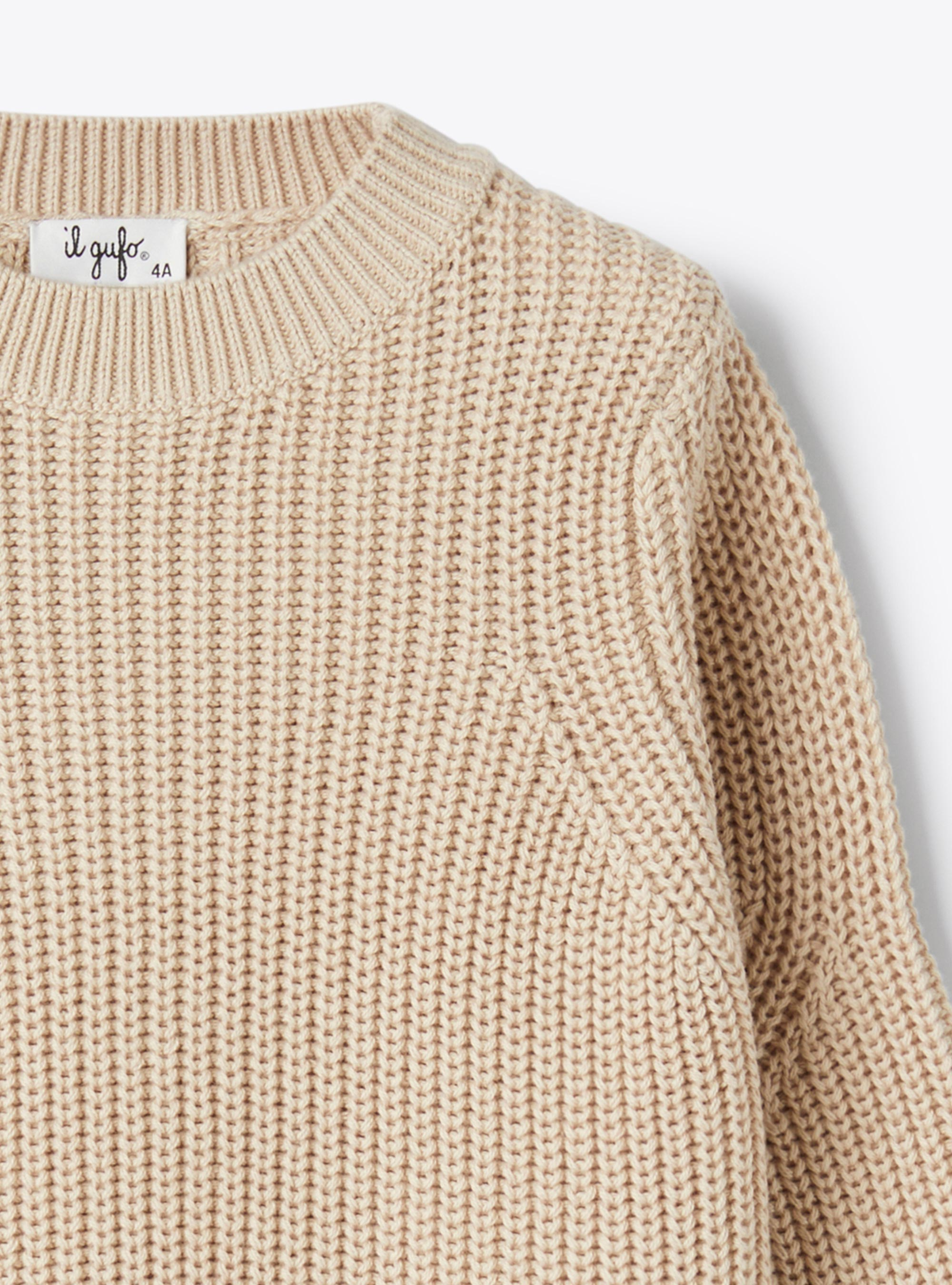 Pullover aus Baumwolle mit Patentmuster - Beige | Il Gufo