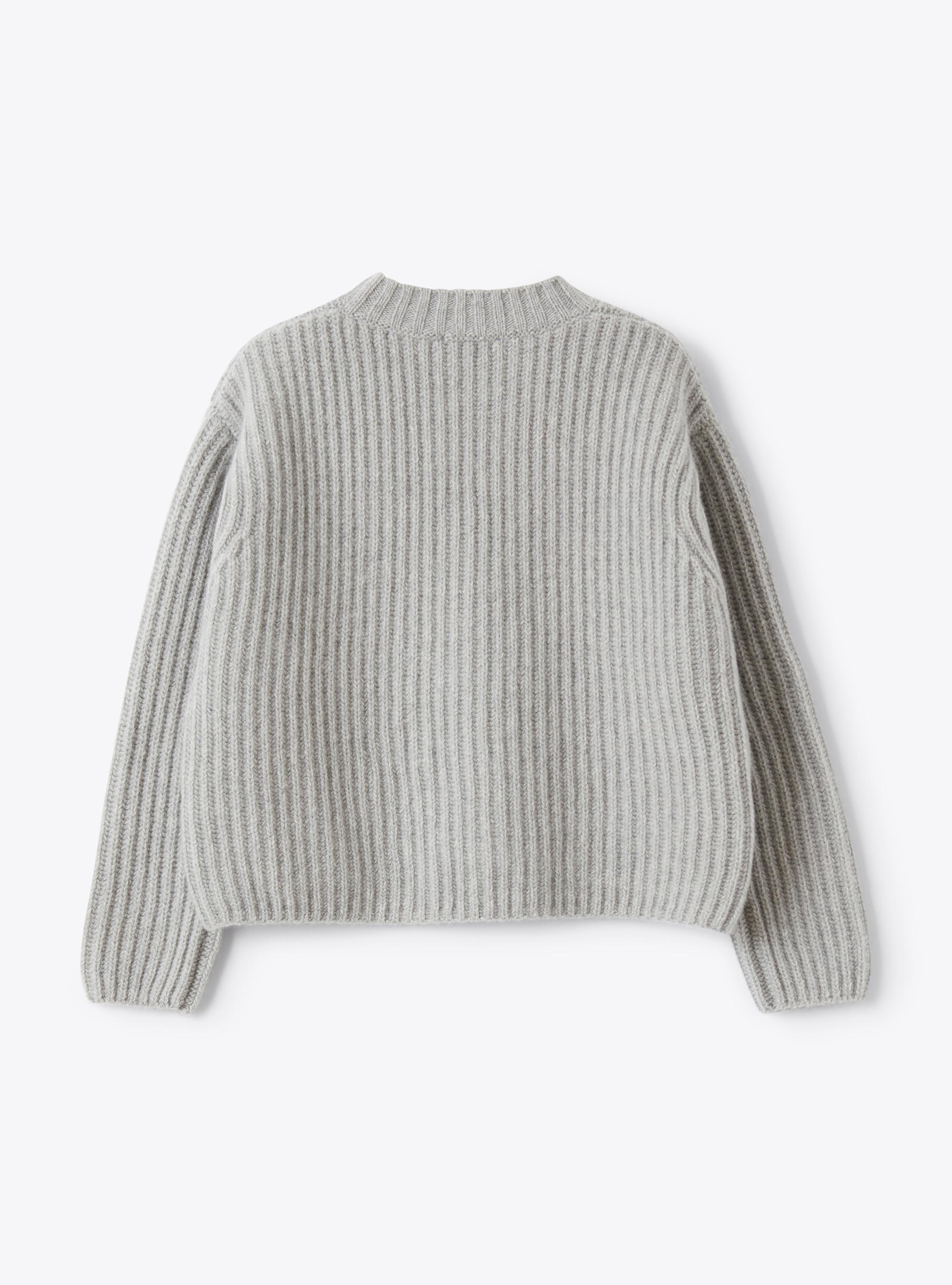 Pull en laine à côtes anglaises - Gris | Il Gufo