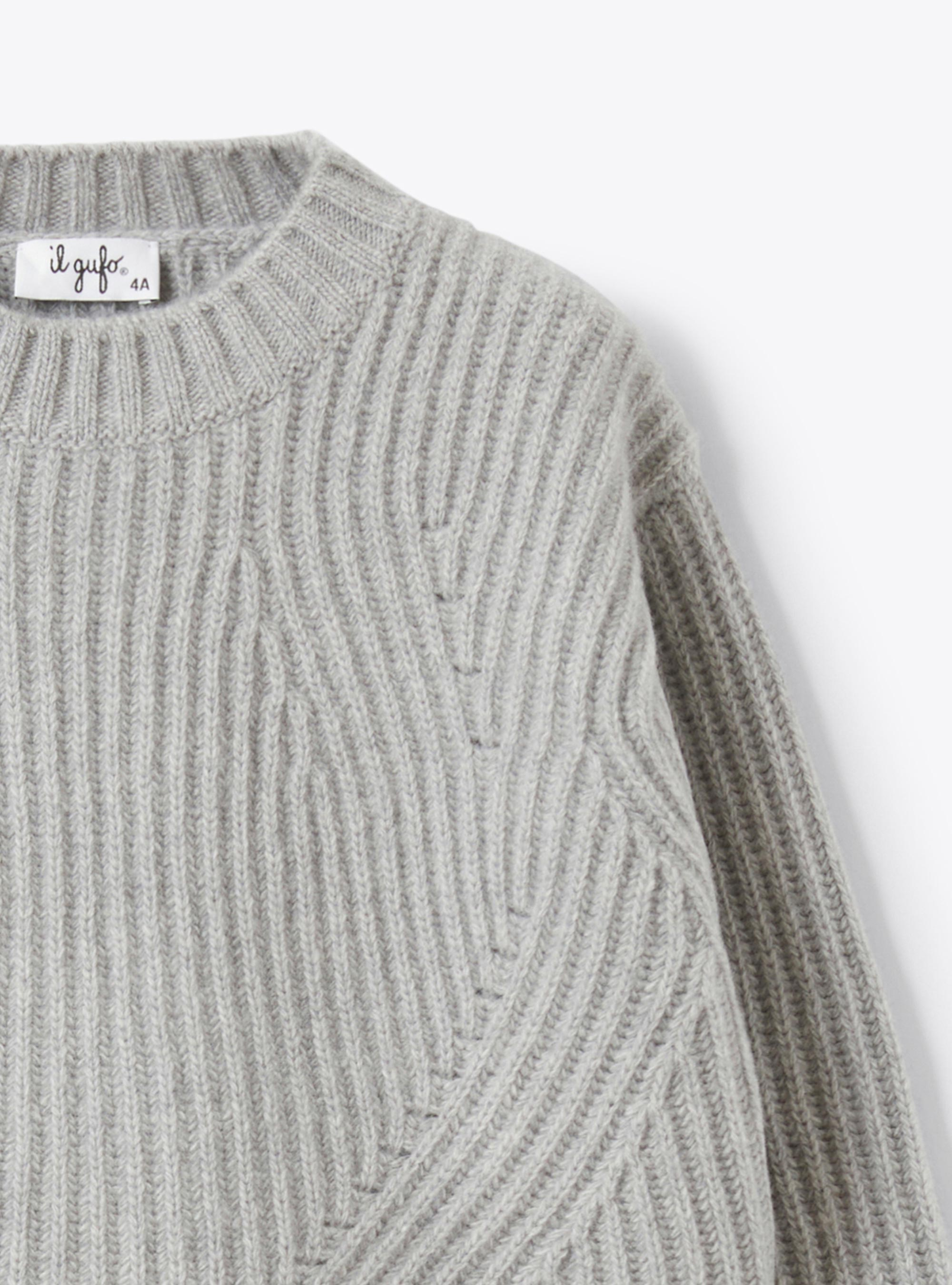 Wollpullover mit Patentmuster - Grau | Il Gufo