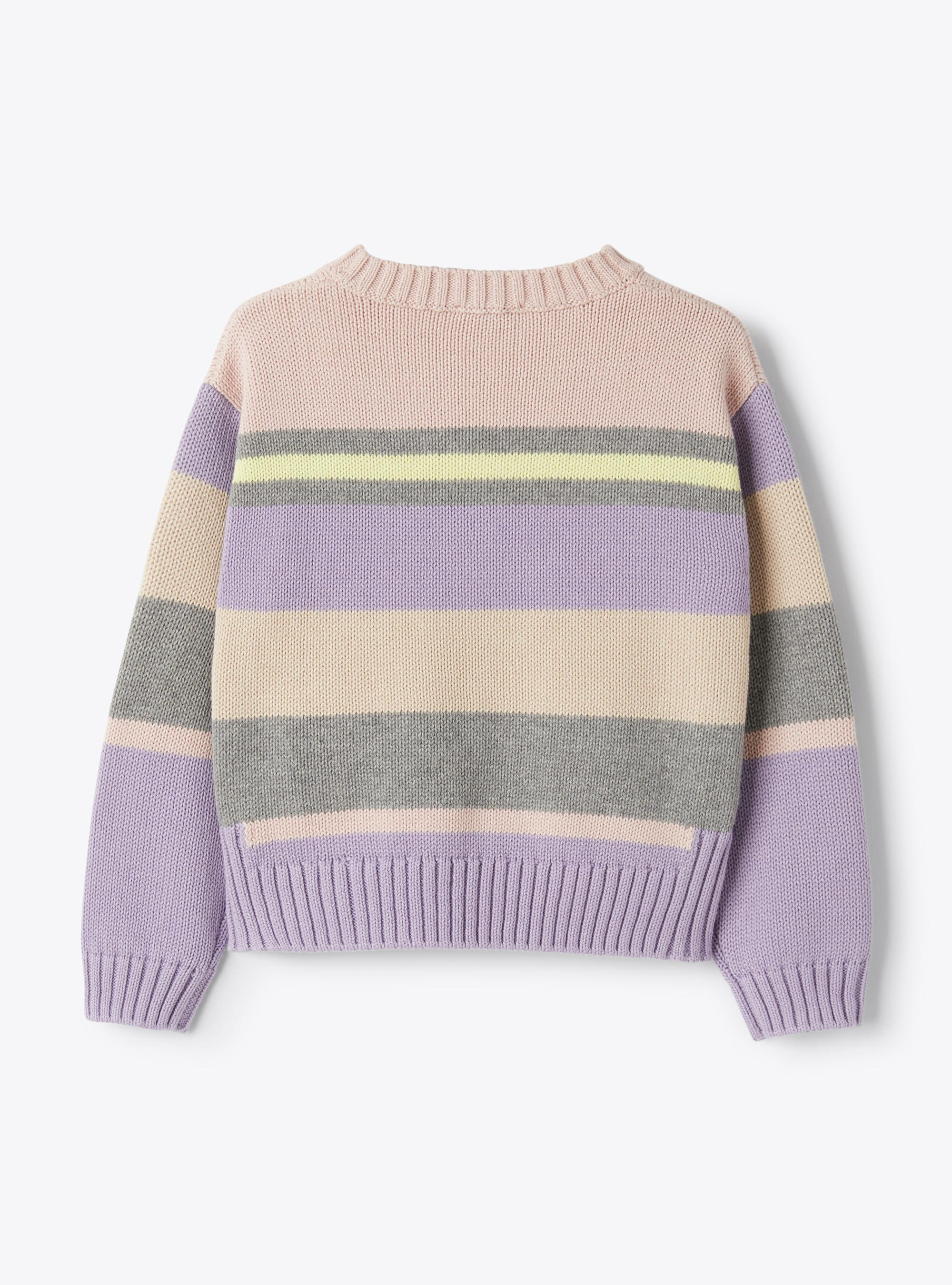 Organic cotton striped sweater - Grey | Il Gufo