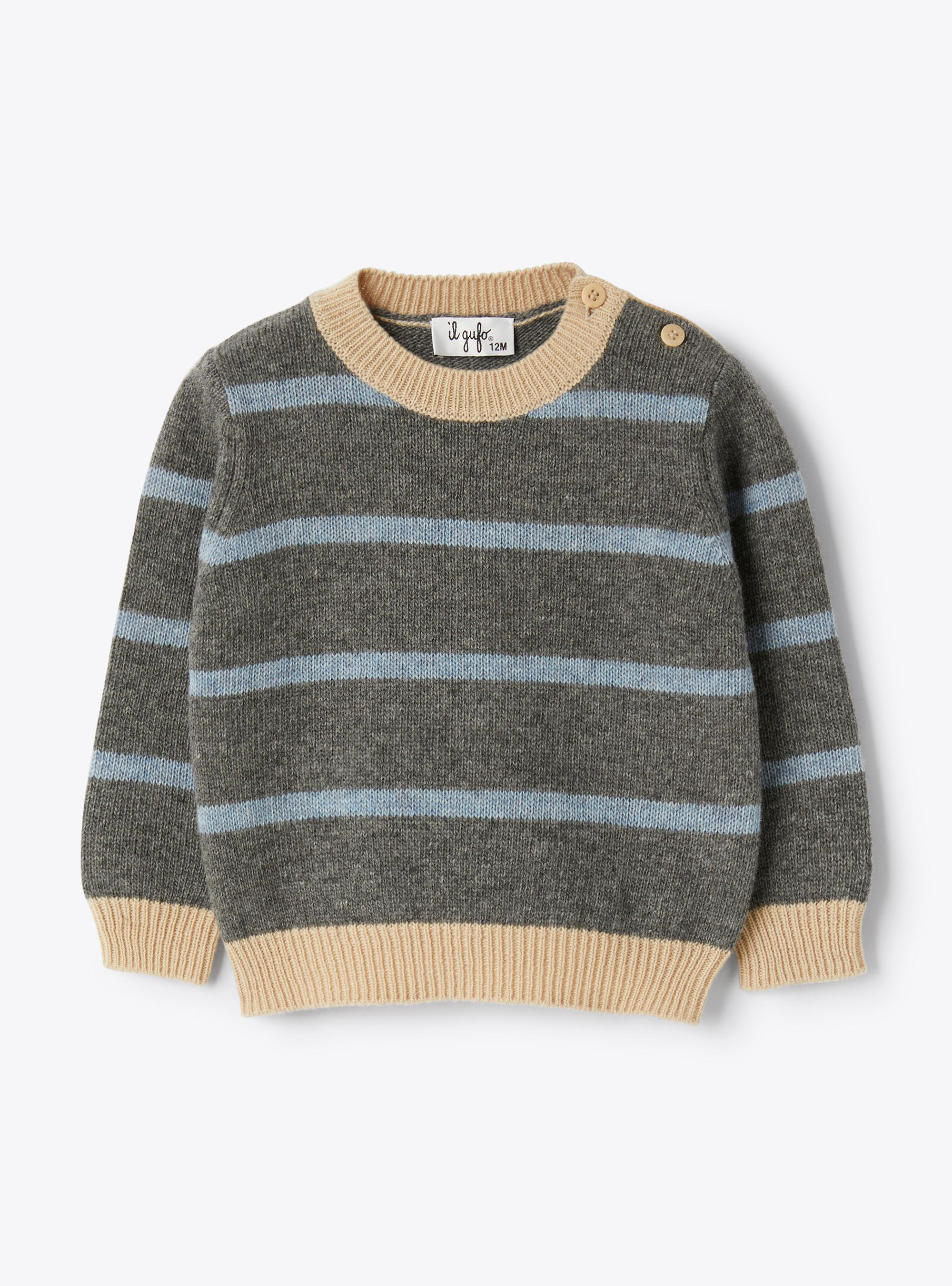 Wool sweater with a striped pattern - Sweaters - Il Gufo