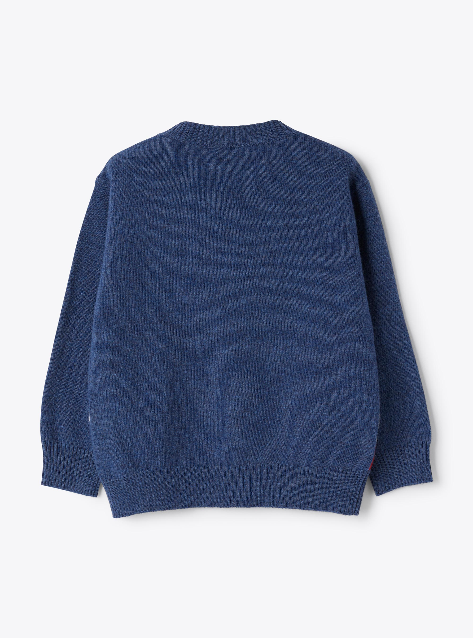 Crew neck wool sweater - Blue | Il Gufo