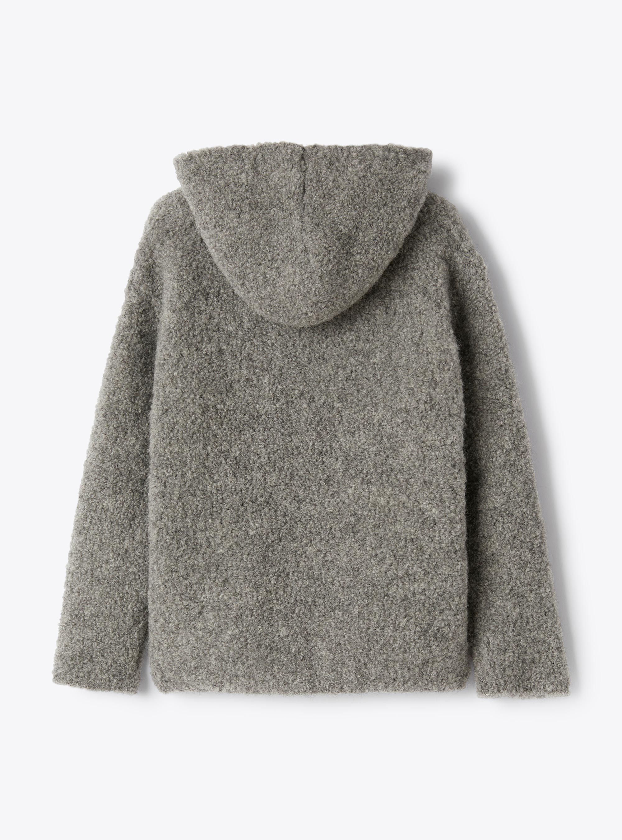 Pull en mélange alpaga avec capuche - Gris | Il Gufo