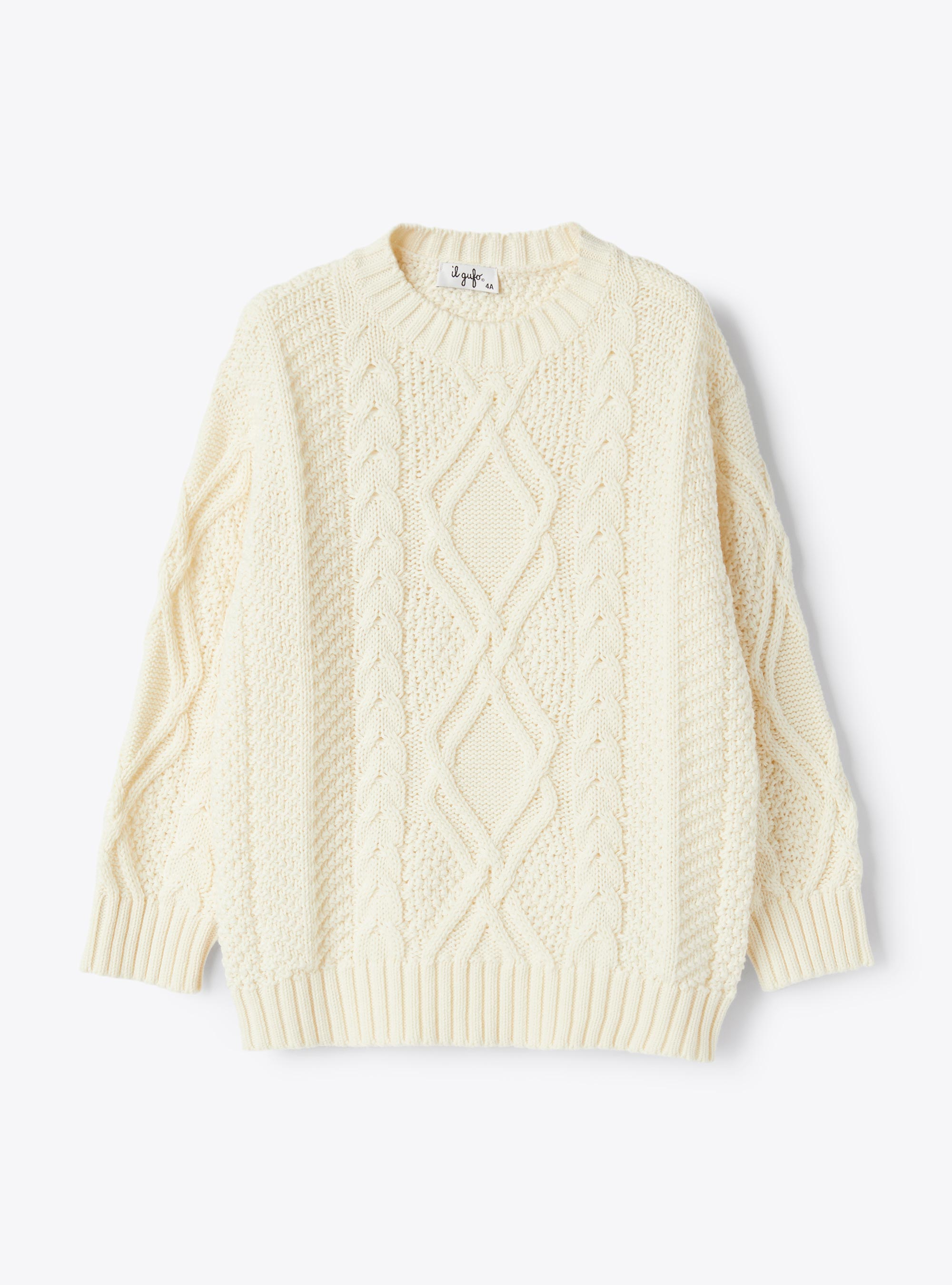 Pull en coton et laine - Blanc | Il Gufo