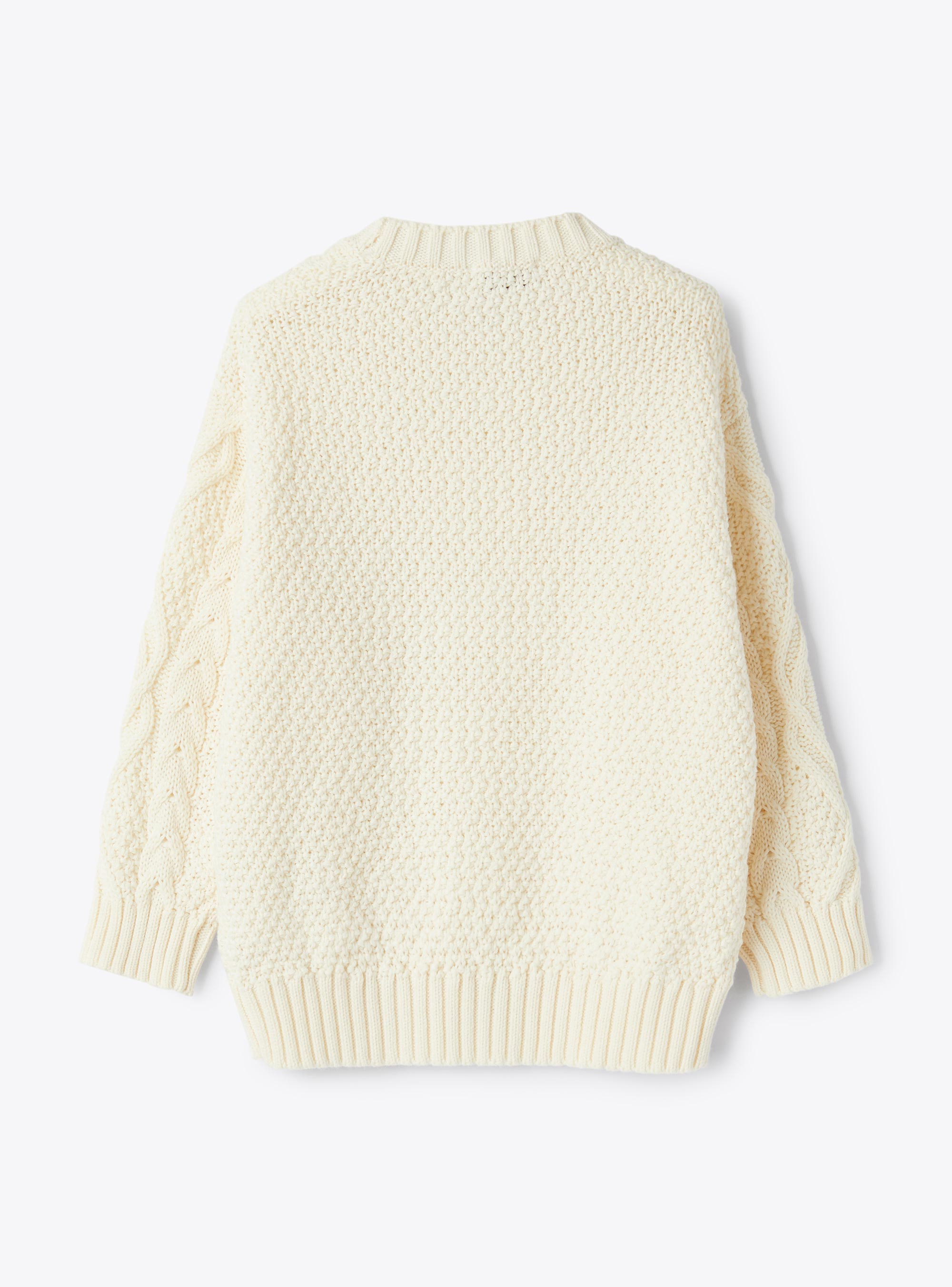 Cotton and wool sweater - White | Il Gufo