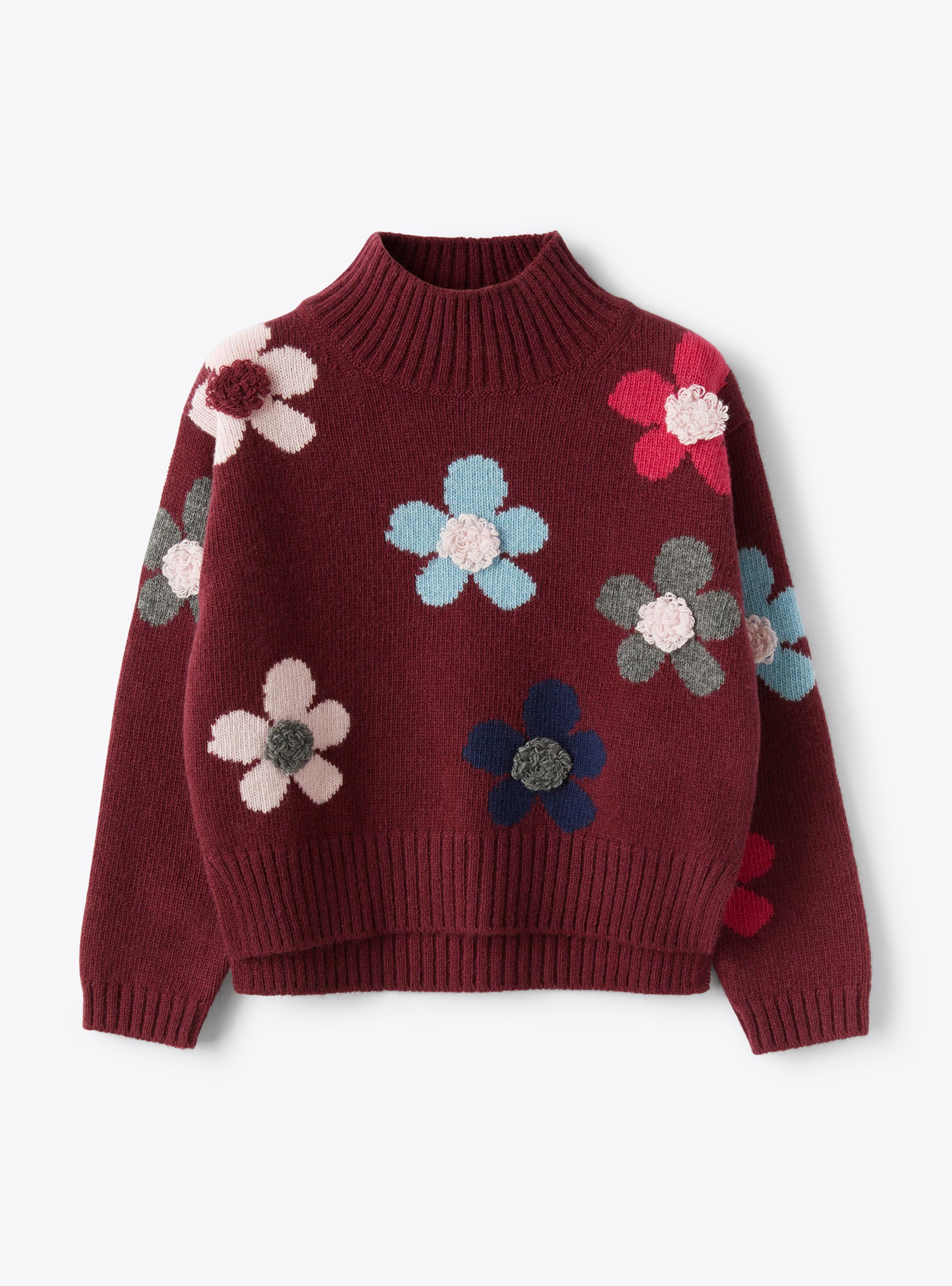 Pull en laine avec fleurs - VIOLET | Il Gufo