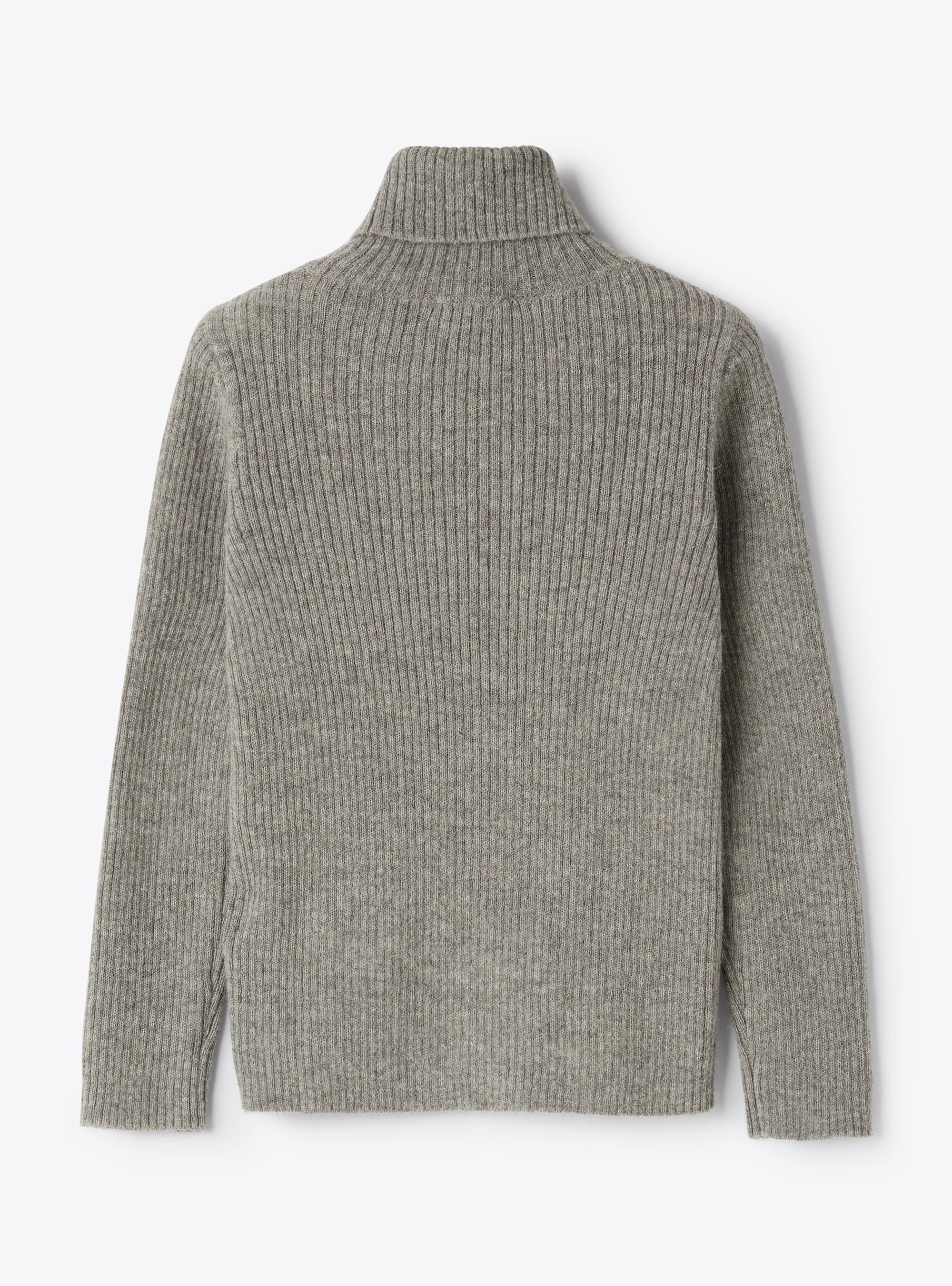 Pull en laine avec col montant - Gris | Il Gufo