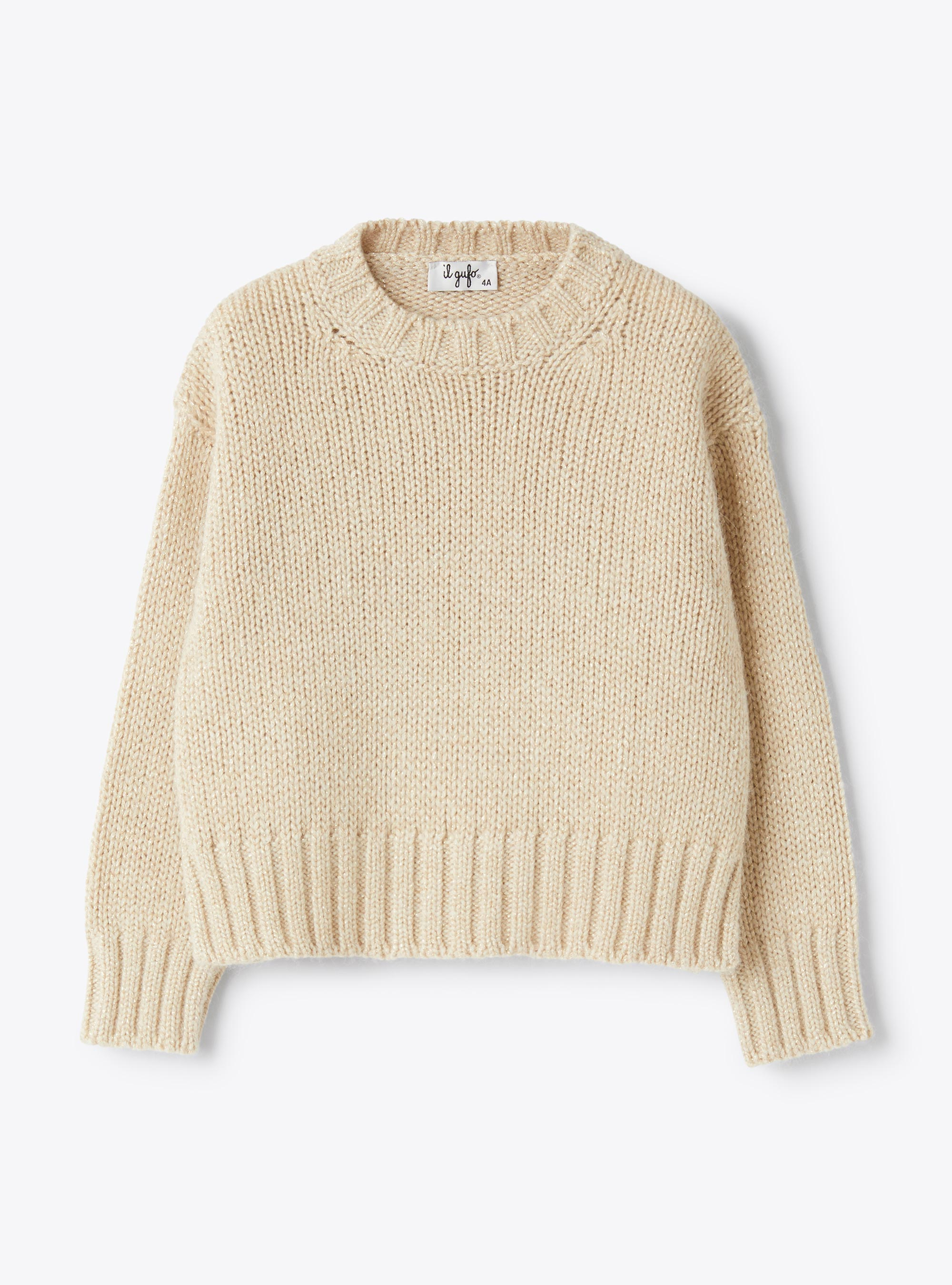 Viscose and lurex blend yarn crew neck sweater - Sweaters - Il Gufo