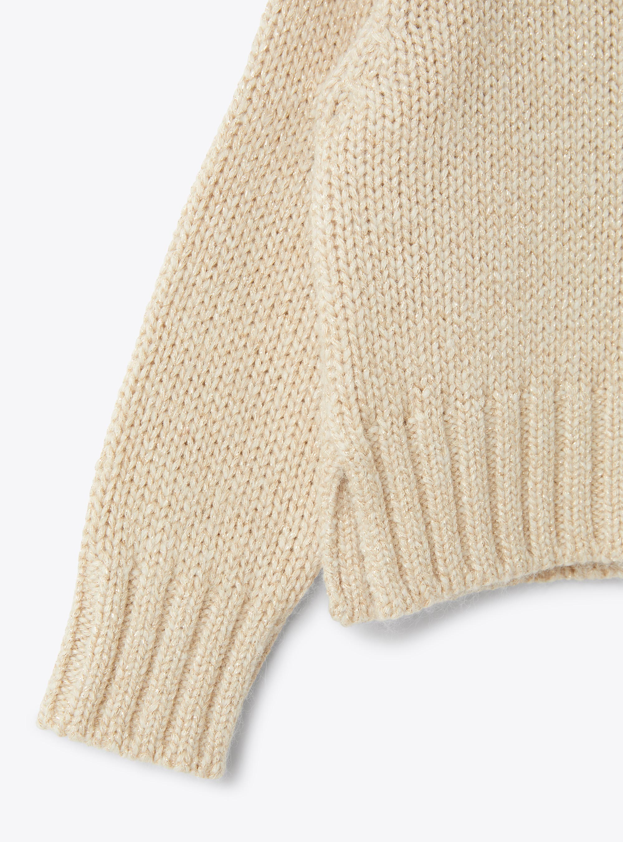 Viscose and lurex blend yarn crew neck sweater - White | Il Gufo