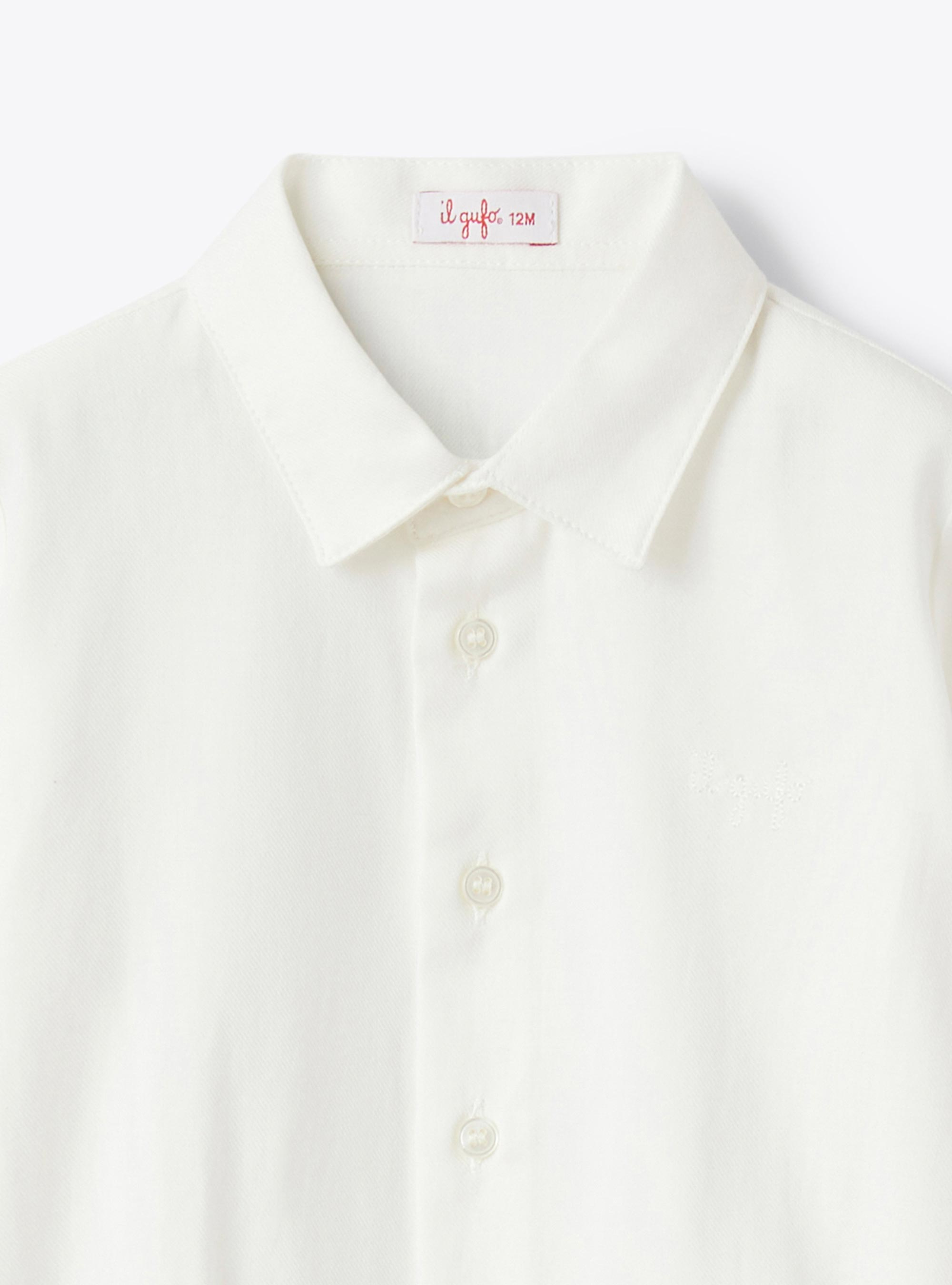 Button-down bodysuit in cotton voile - White | Il Gufo