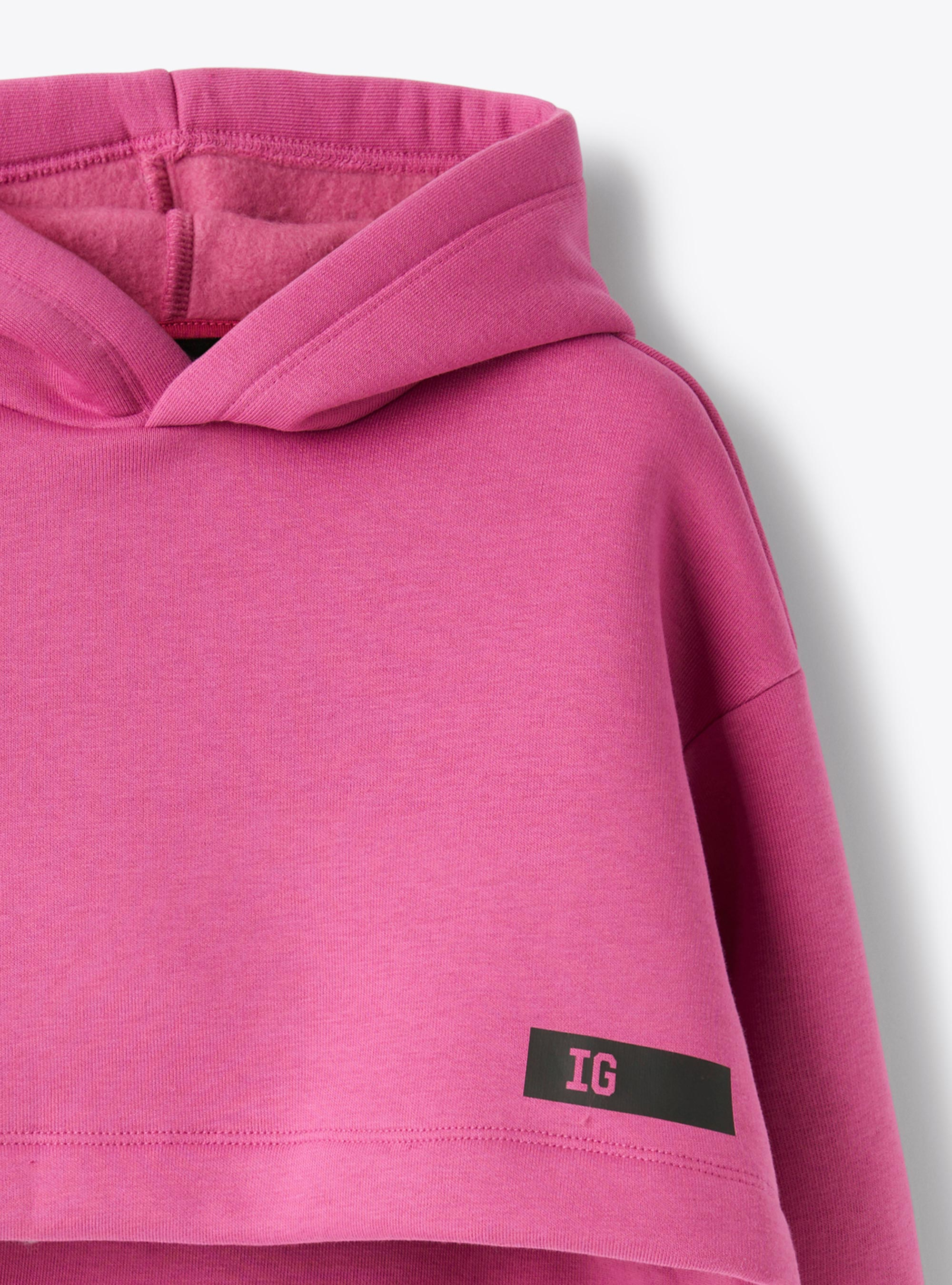 Cropped hoodie sweatshirt - VIOLET | Il Gufo