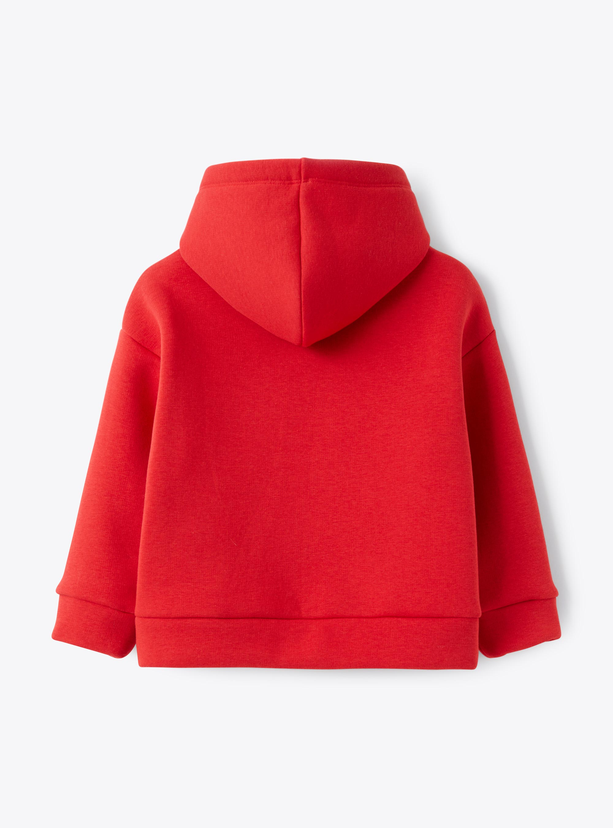 Sweat-shirt à capuche en coton gratté - Rouge | Il Gufo