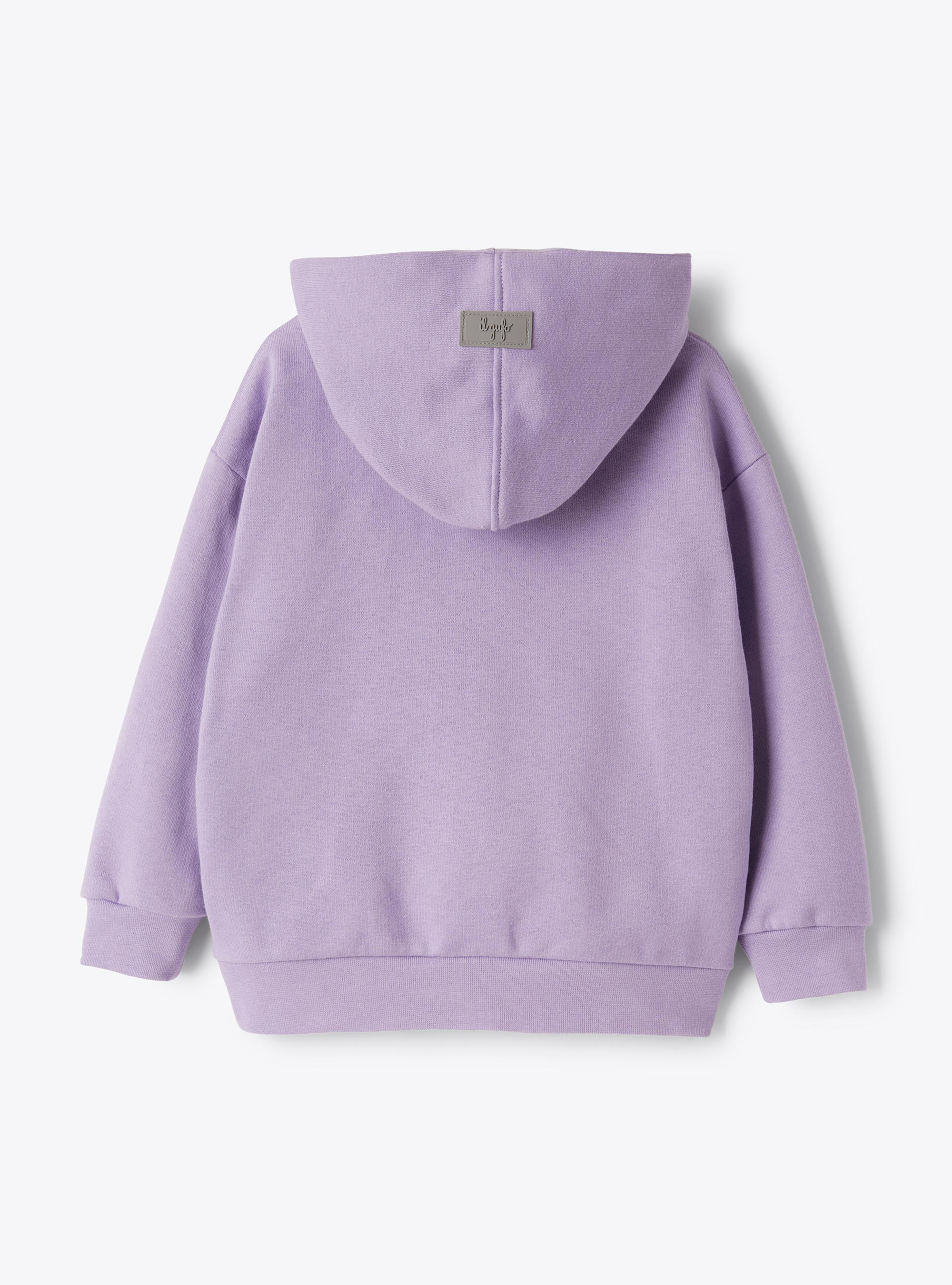 Sweatshirt aus Baumwolle mit Kapuze - Fuchsie | Il Gufo