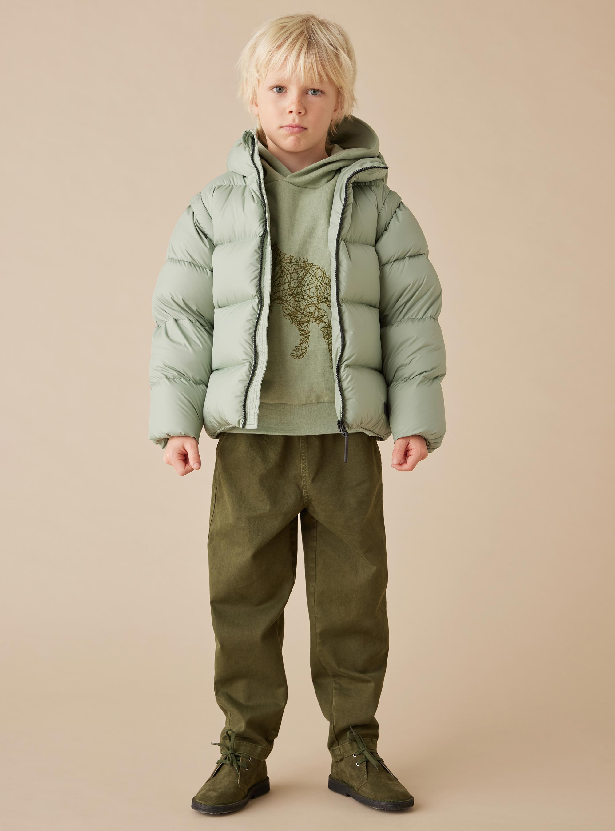 Cotton hoodie - Green | Il Gufo