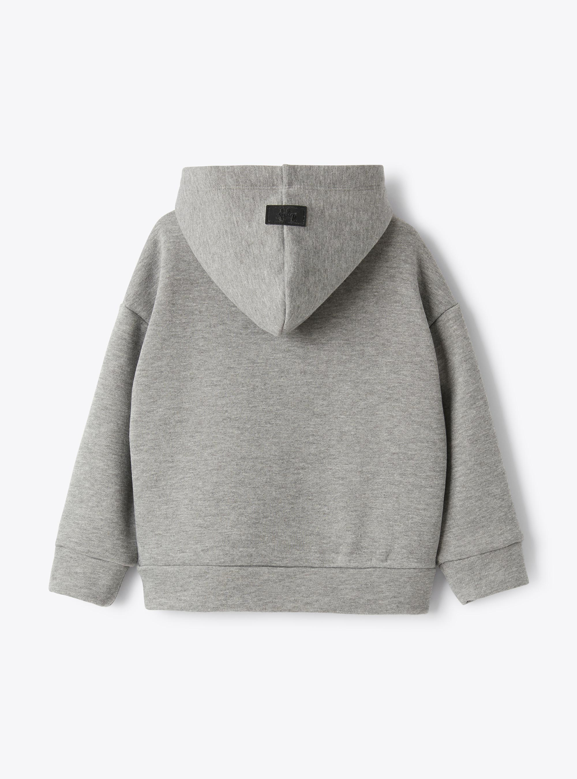 Hoodie with print - Grey | Il Gufo