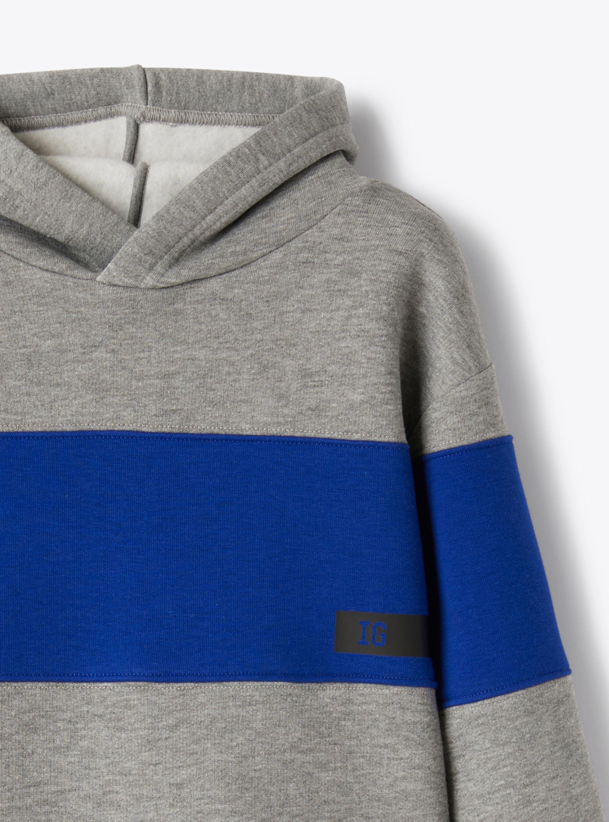 Color-block hoodie - Grey | Il Gufo