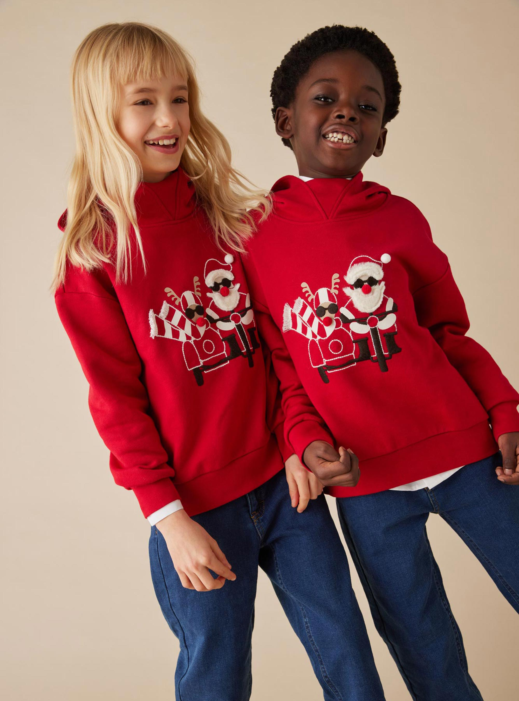 Sweat-shirt en coton avec capuche - Rouge | Il Gufo