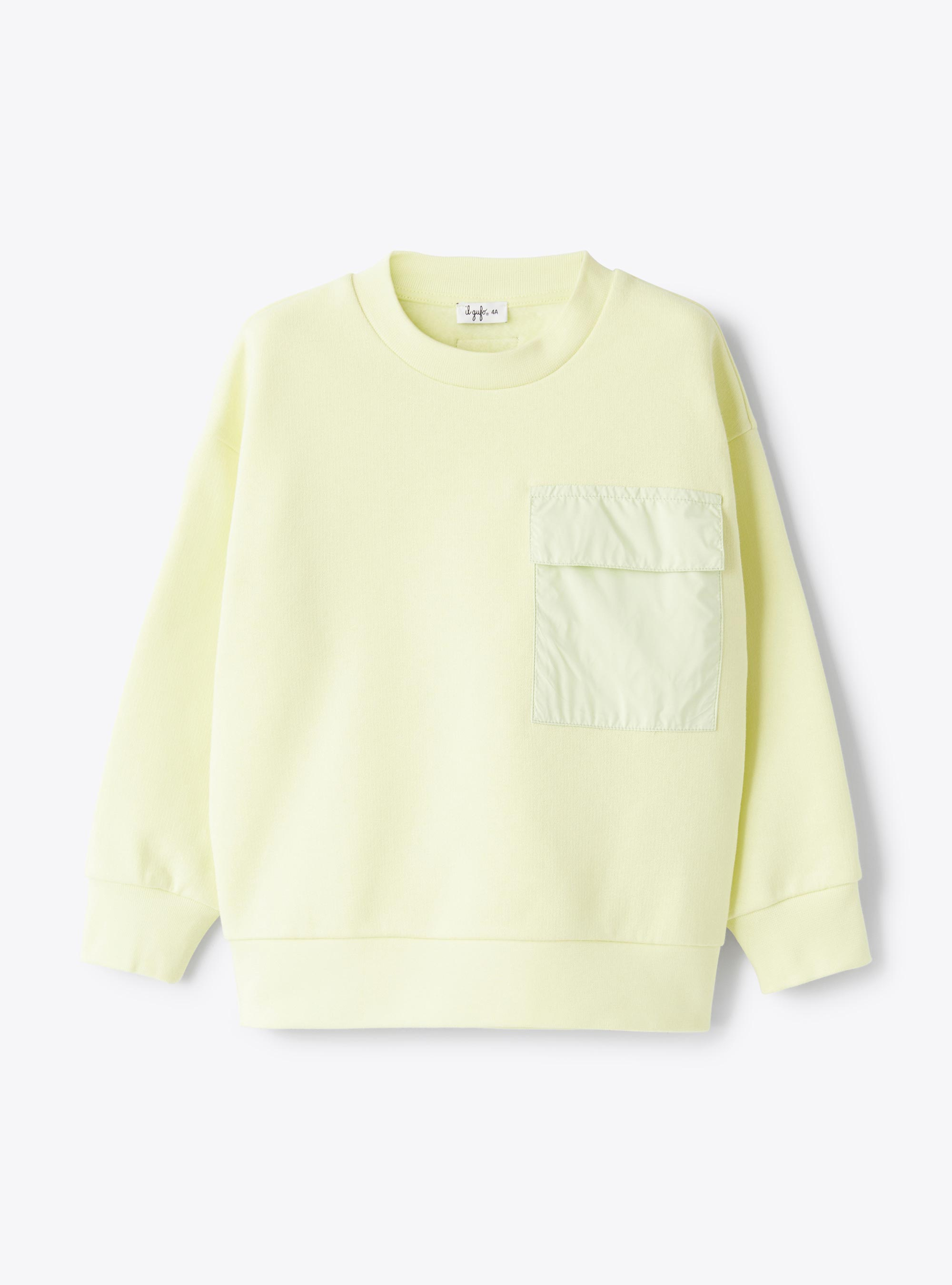 Crew neck cotton sweatshirt - Yellow | Il Gufo