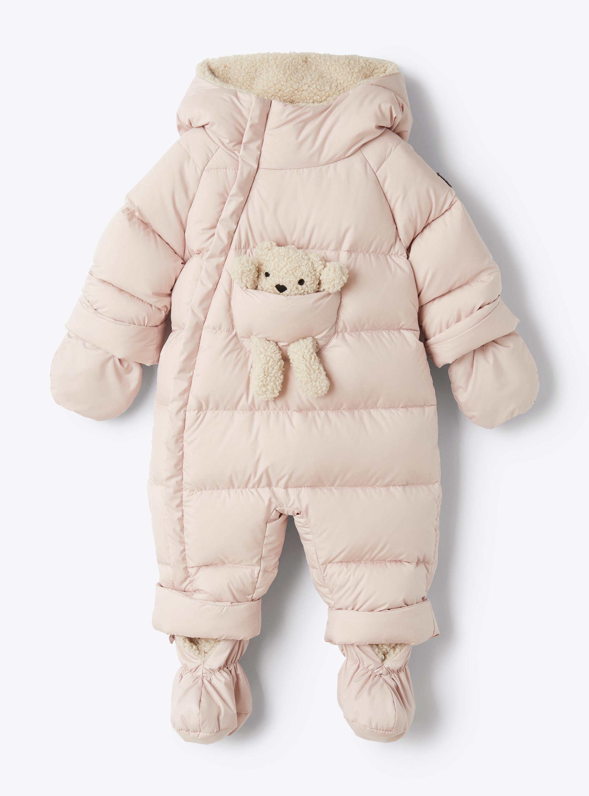 Down jumpsuit with teddy bear - Pink | Il Gufo