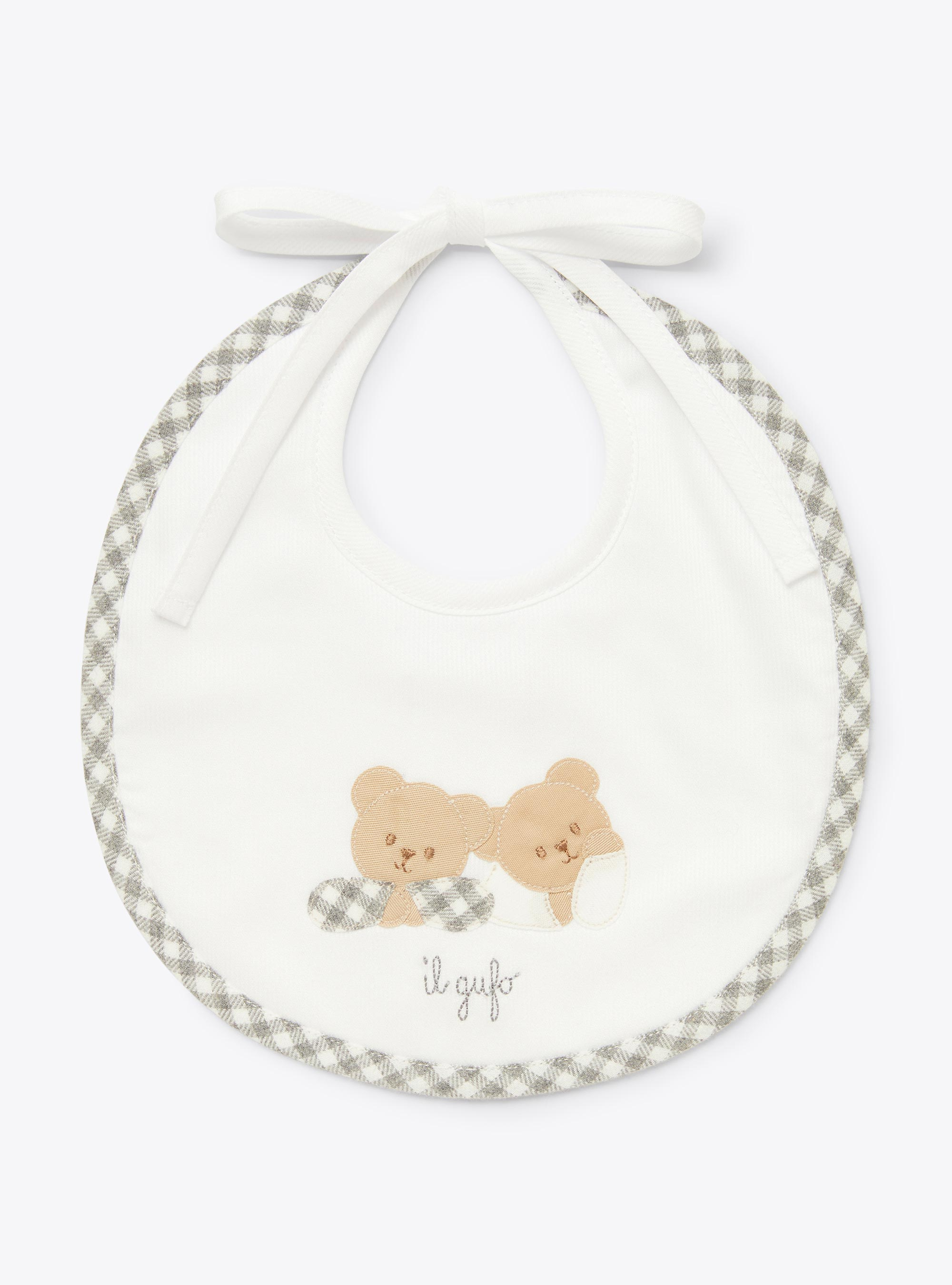 Cotton bib with little bears - Accessories - Il Gufo