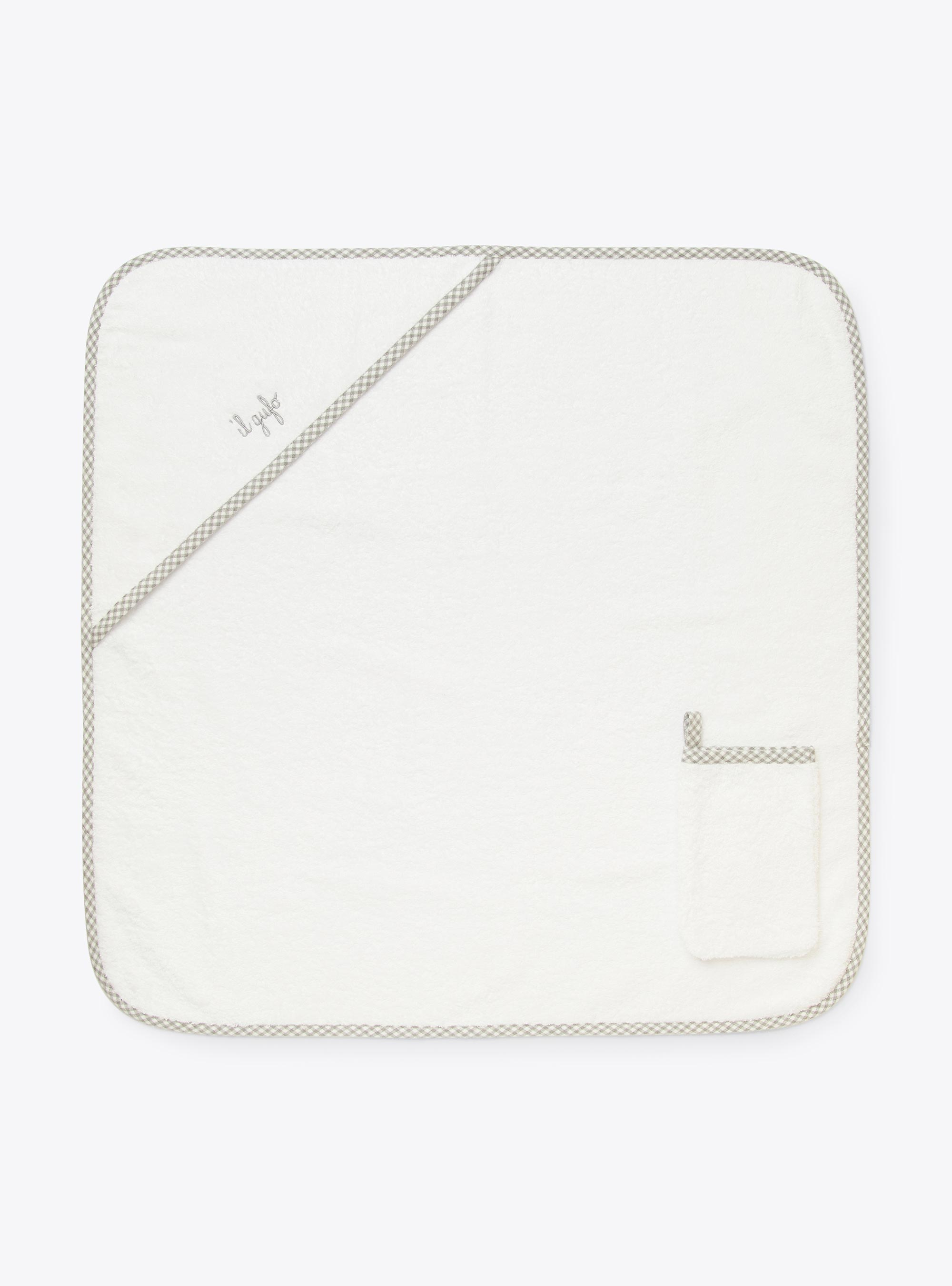 Terry set with towel and glove - White | Il Gufo