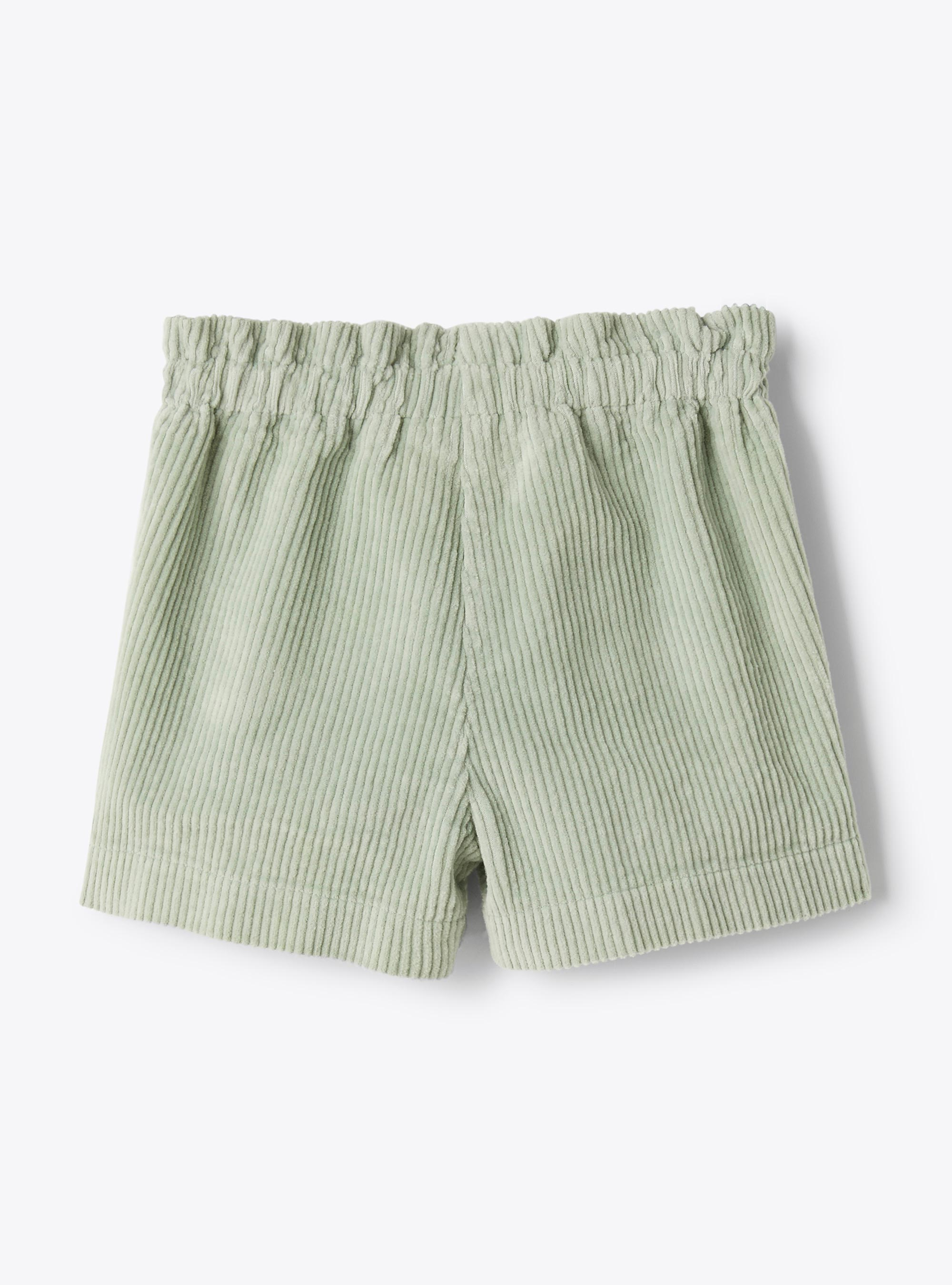 Ribbed velvet shorts - Green | Il Gufo