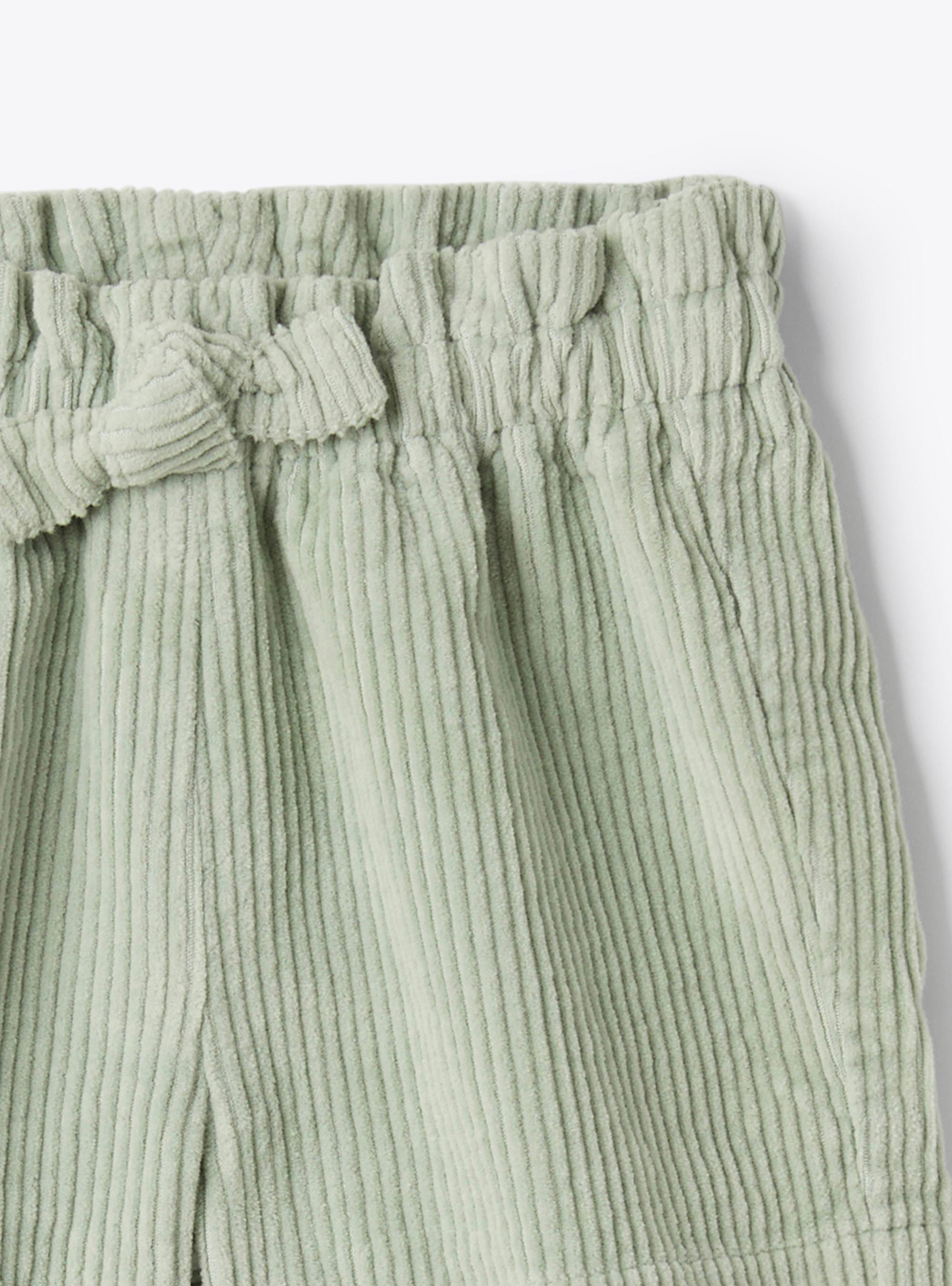 Ribbed velvet shorts - Green | Il Gufo