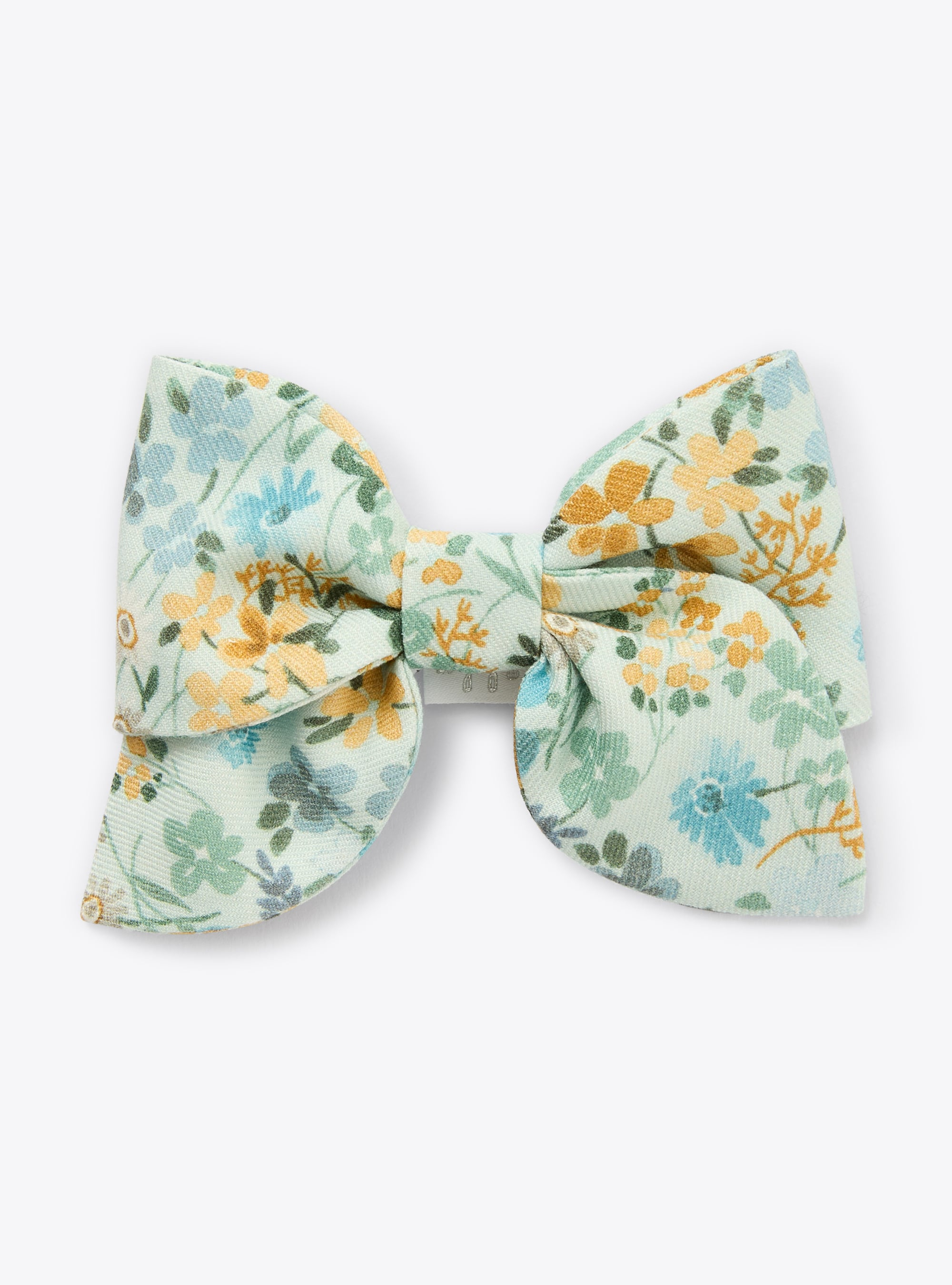 Barrette en flanelle à fleurs - Bleu clair | Il Gufo