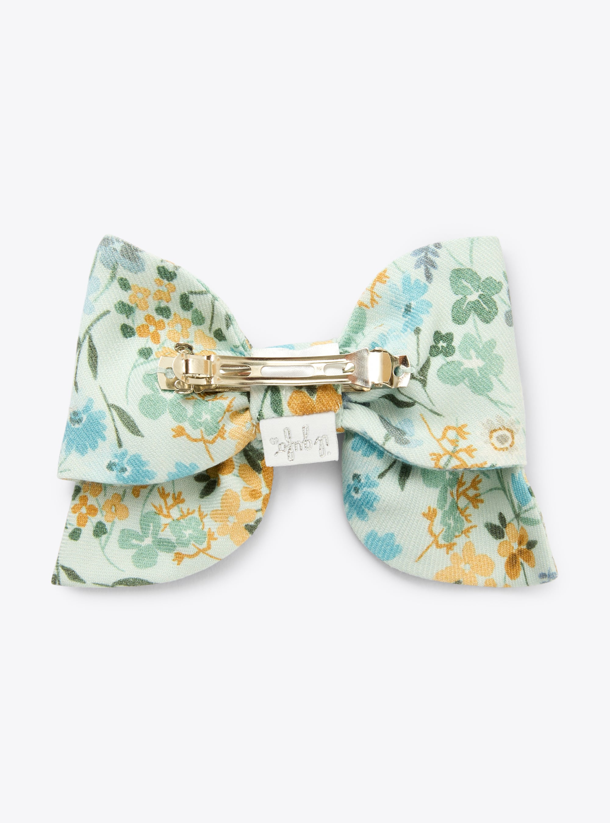 Barrette en flanelle à fleurs - Bleu clair | Il Gufo