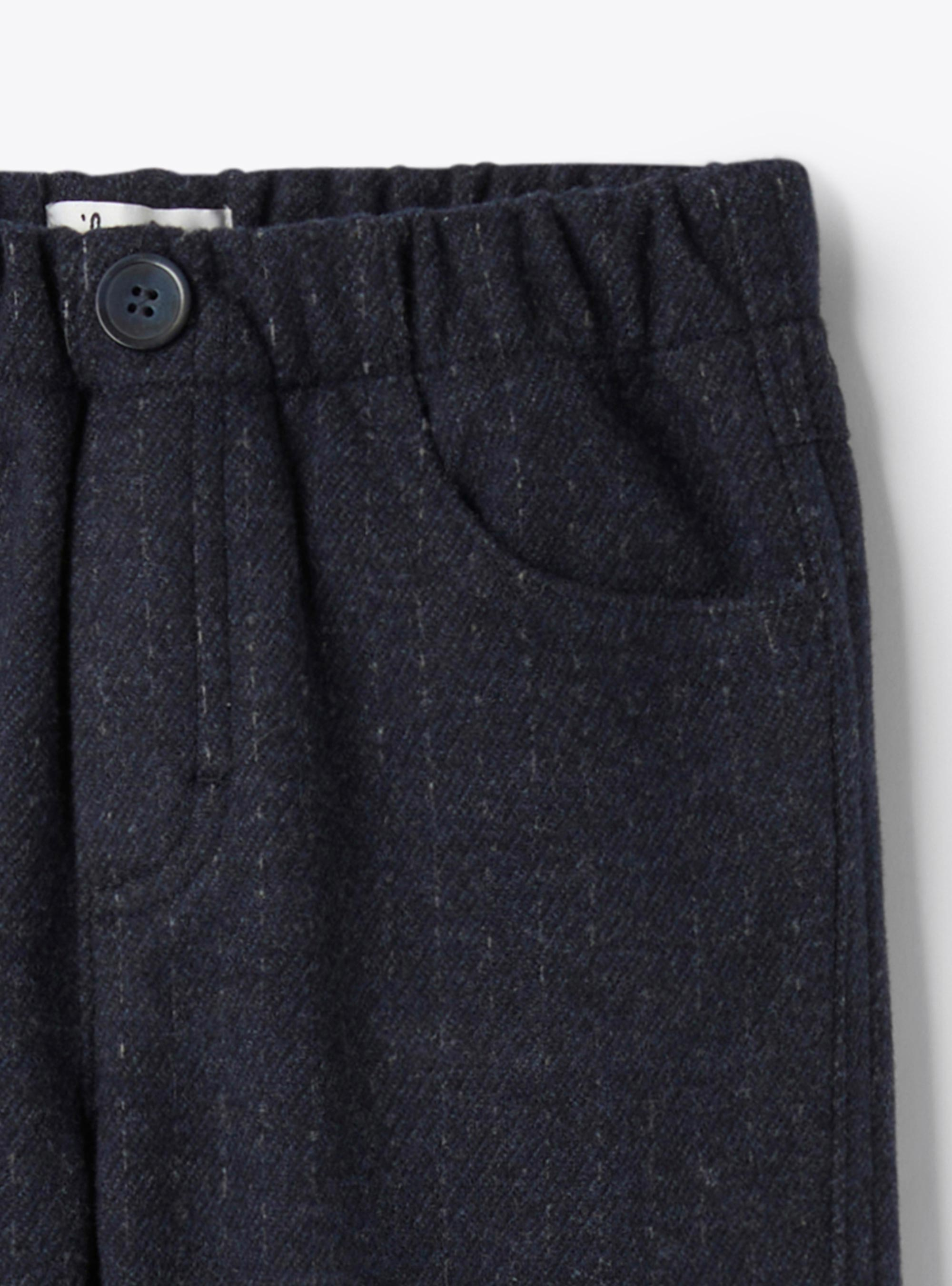 Pantalon en molleton à motif à carreaux - Bleu | Il Gufo