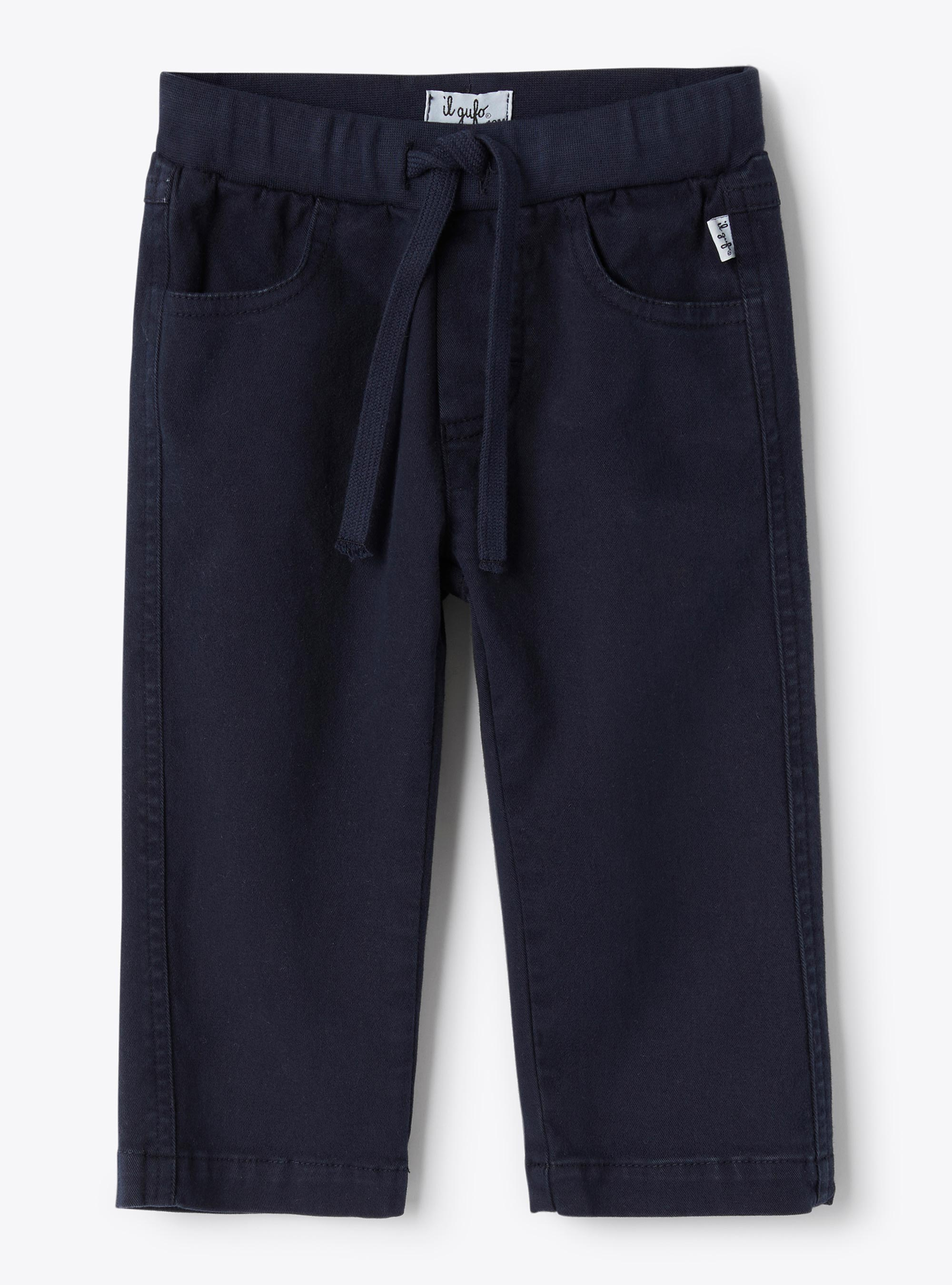 Pantalone in gabardine stretch - Blu | Il Gufo