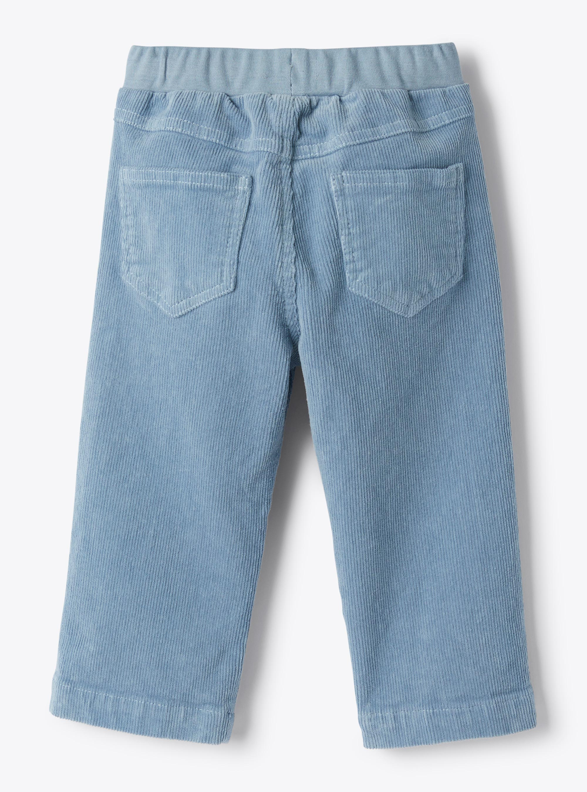 Pantalon en velours côtelé stretch - Bleu clair | Il Gufo