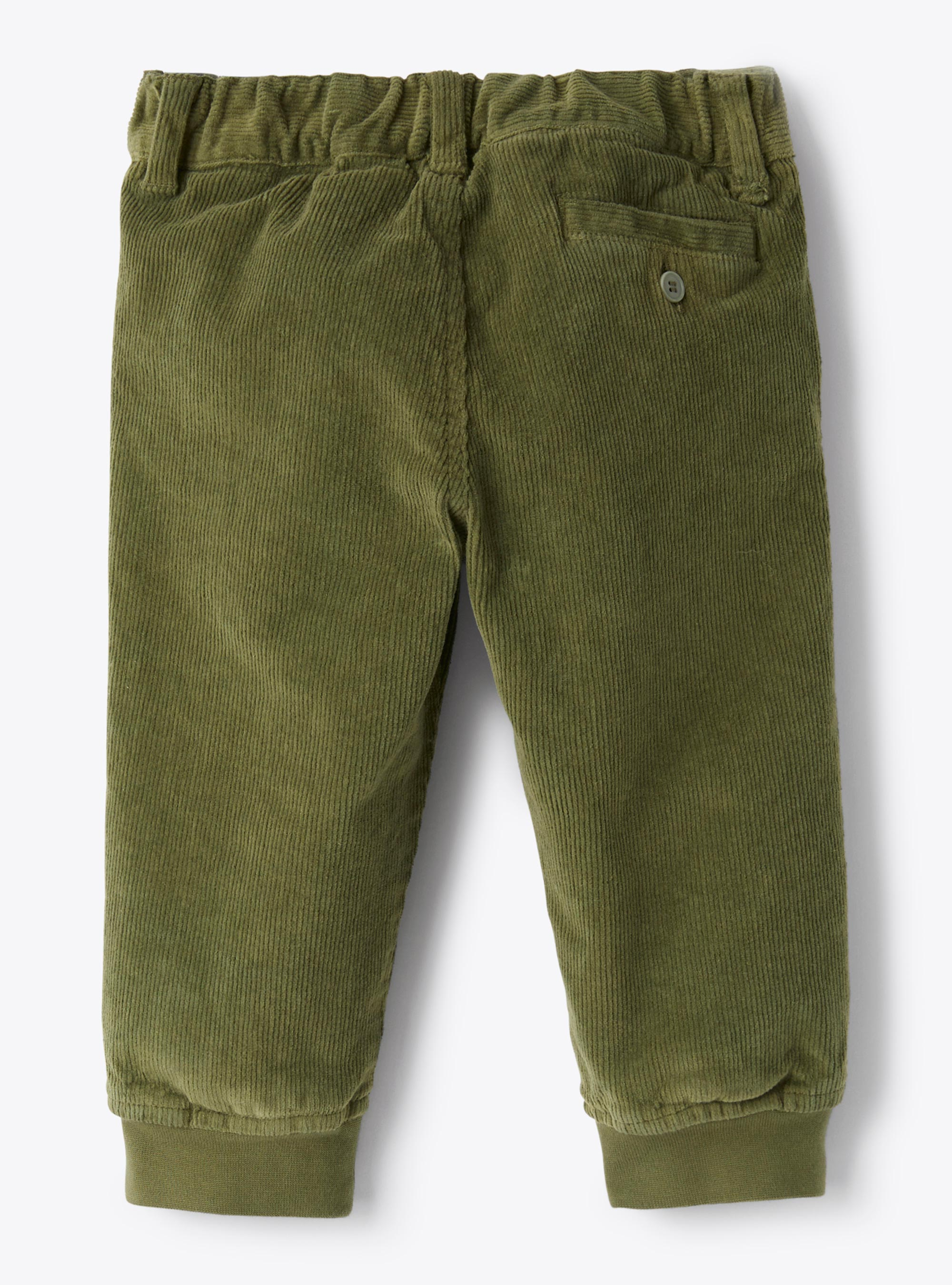 Pantalon en velours côtelé stretch - Vert | Il Gufo