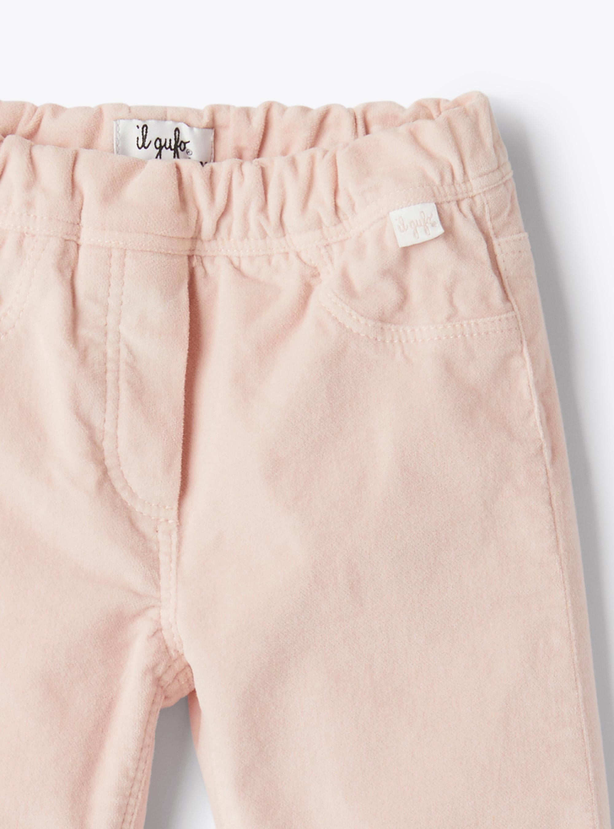 Pantalone in velluto liscio - Rosa | Il Gufo