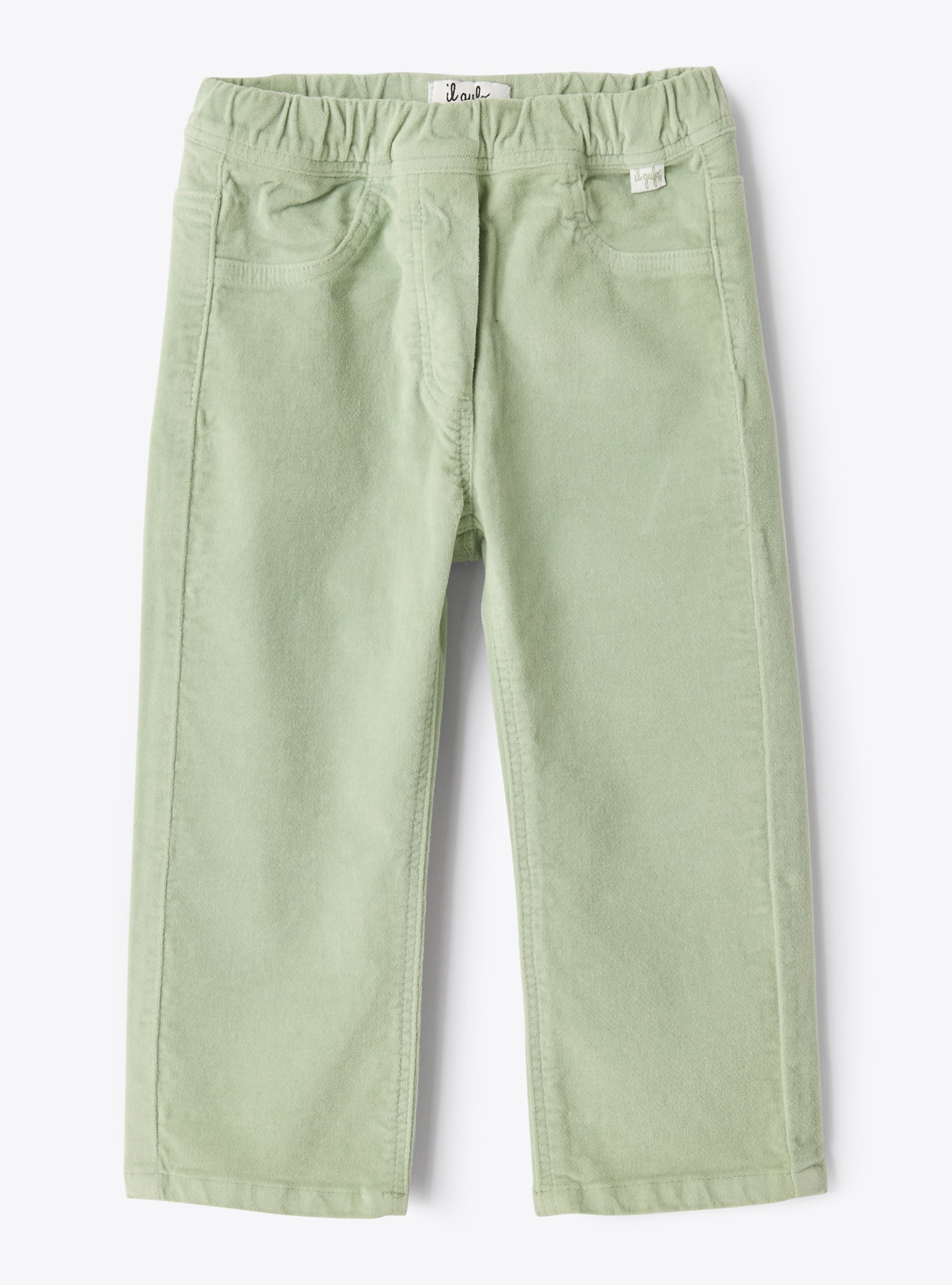 Smooth velvet trousers - Green | Il Gufo