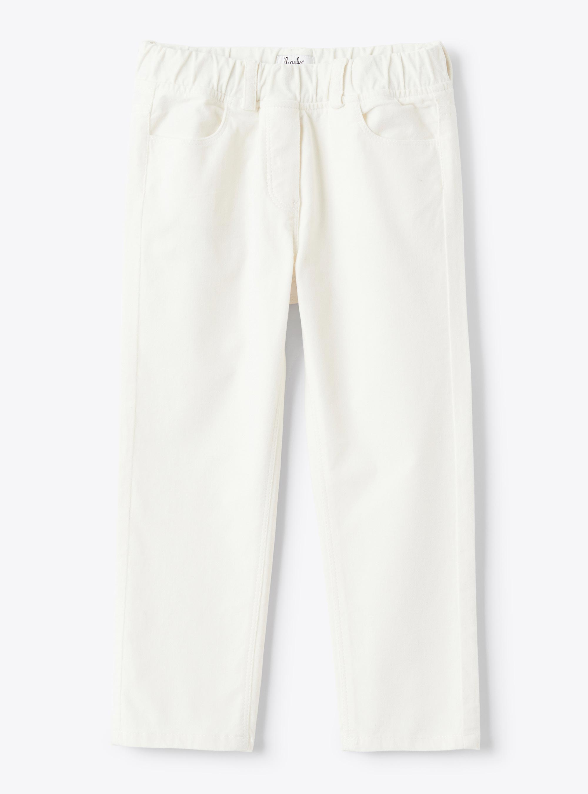 Smooth velvet pants - White | Il Gufo