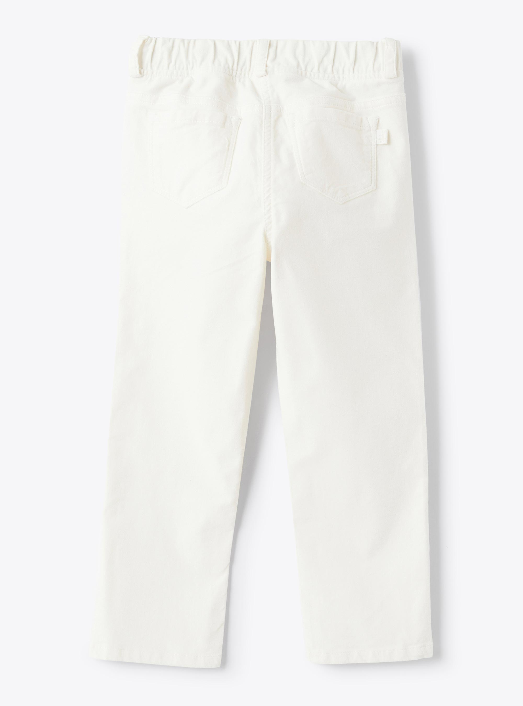 Smooth velvet pants - White | Il Gufo