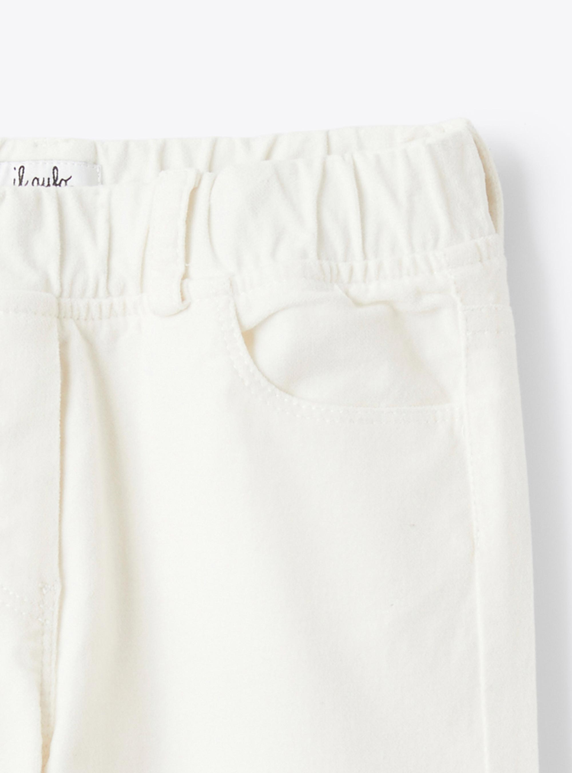 Pantalone in velluto liscio - Bianco | Il Gufo