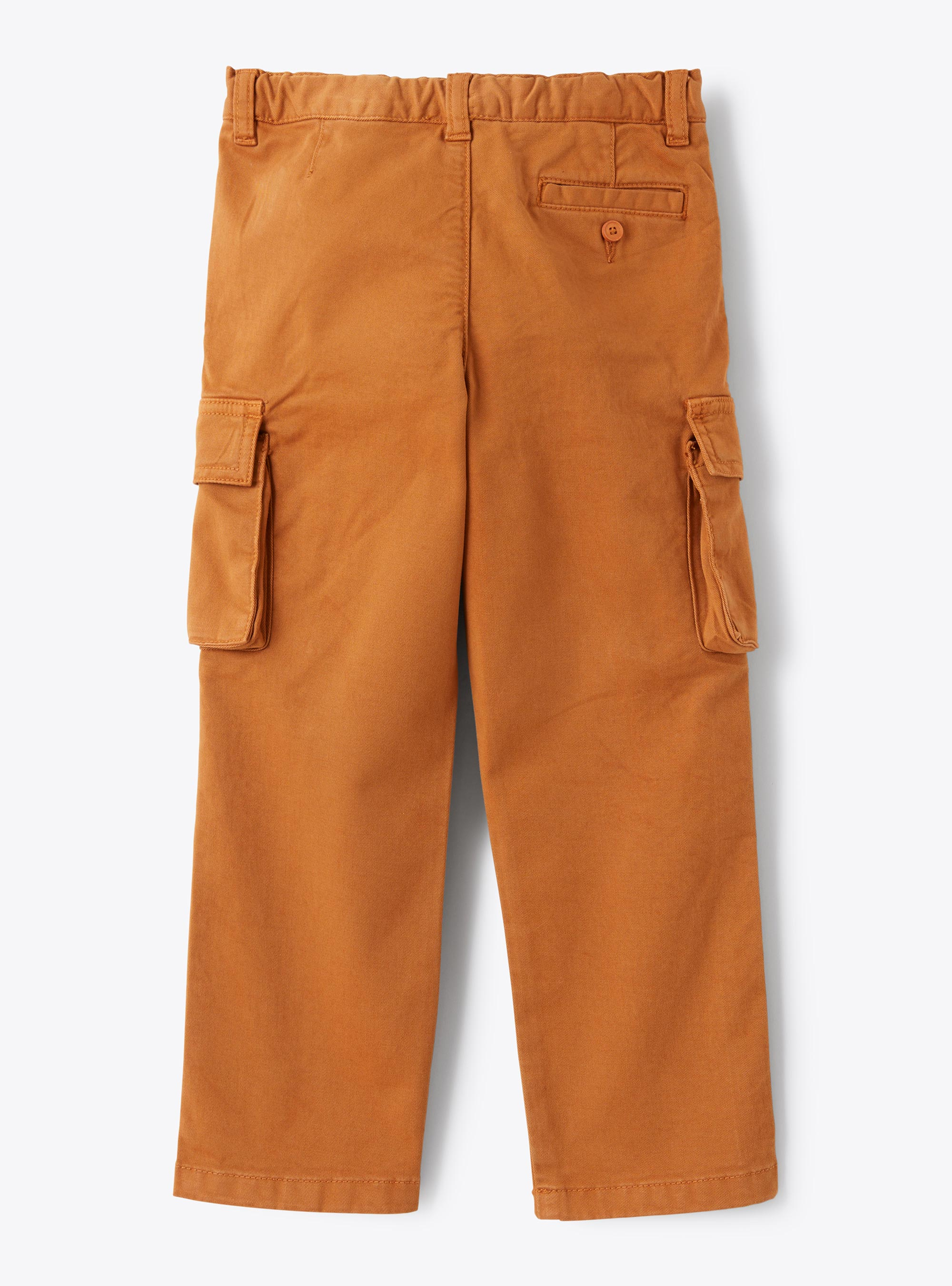 Cargo pants in stretch cotton gabardine - Brown | Il Gufo