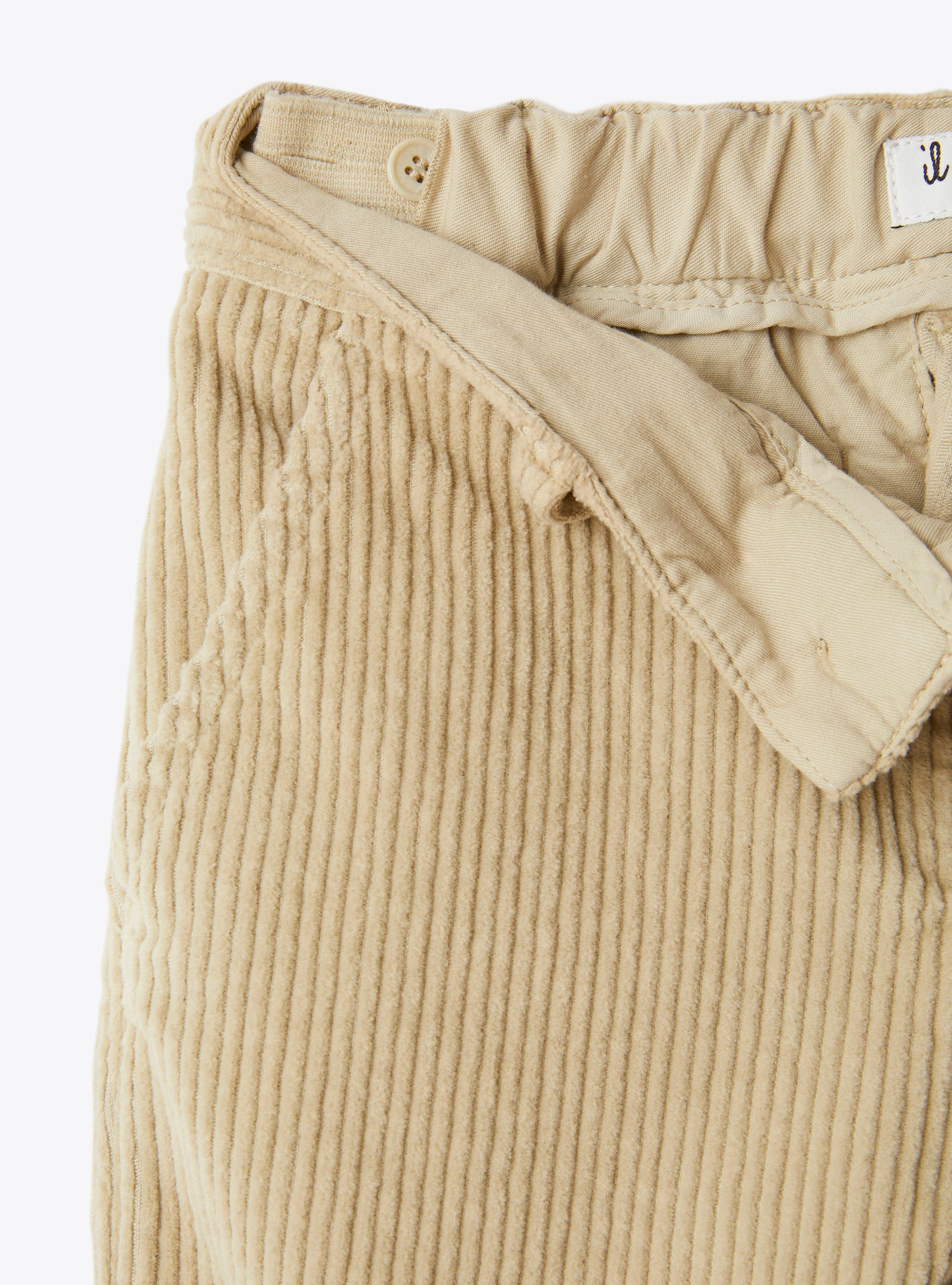 Cotton corduroy trousers with ribbing - Brown | Il Gufo