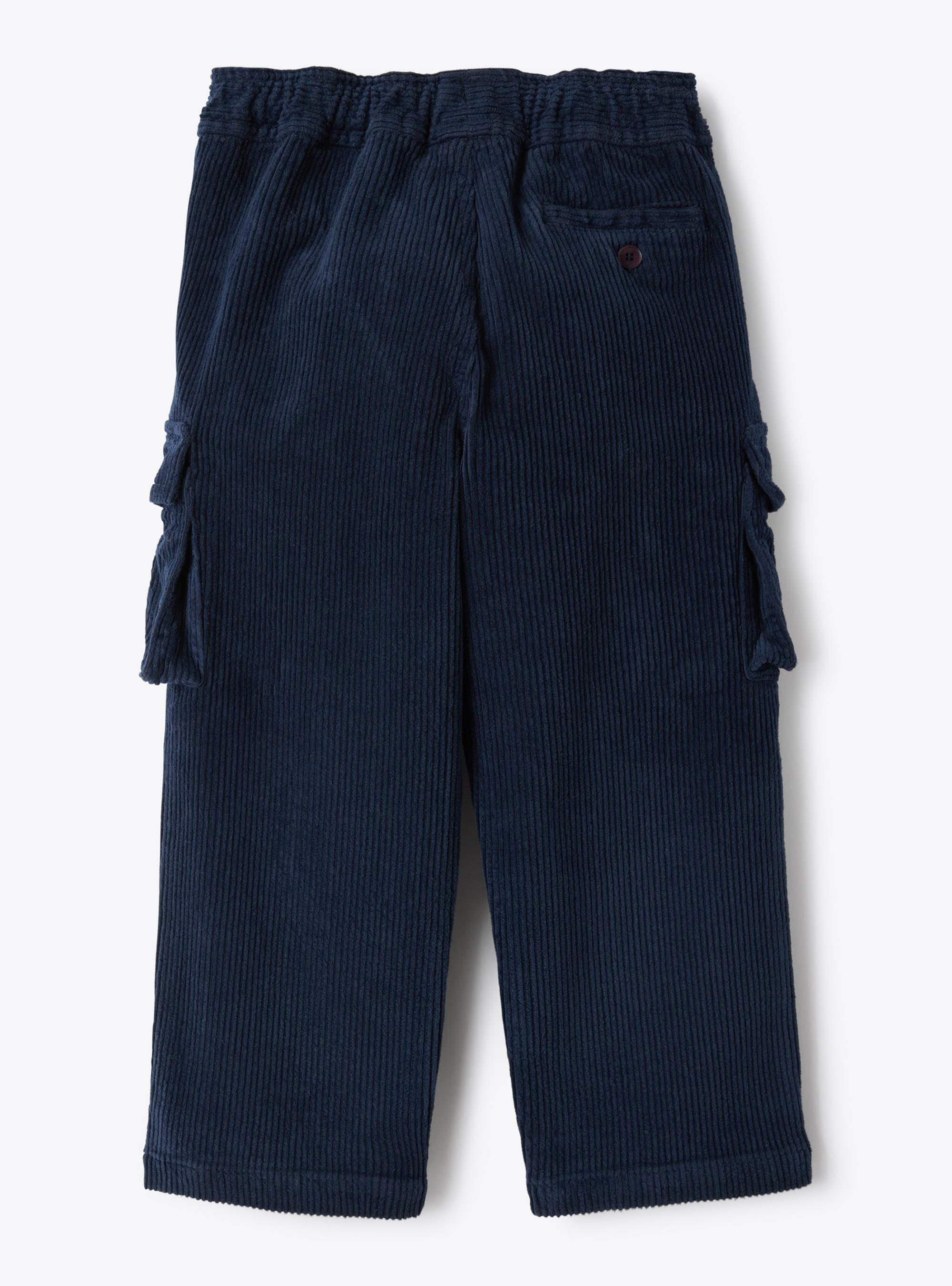 Cargo pants in ribbed stretch cotton corduroy - Blue | Il Gufo