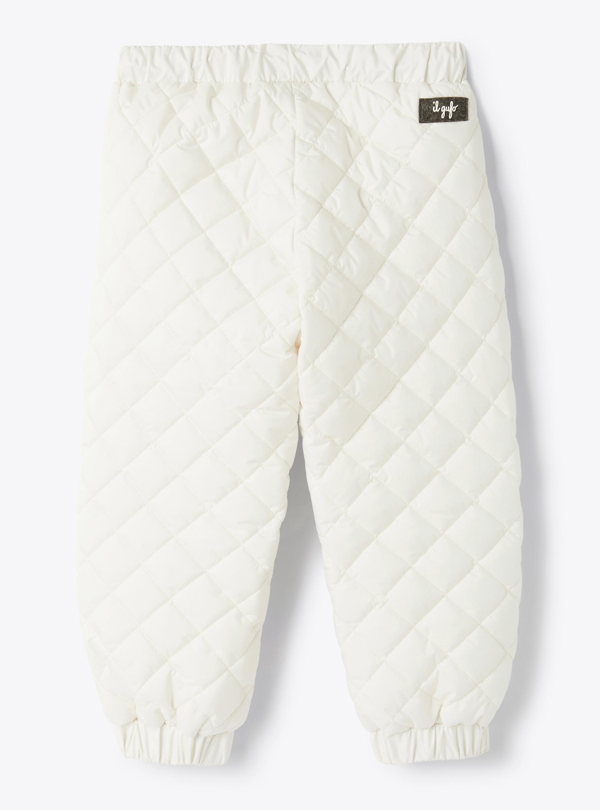 Microfiber nylon joggers - White | Il Gufo