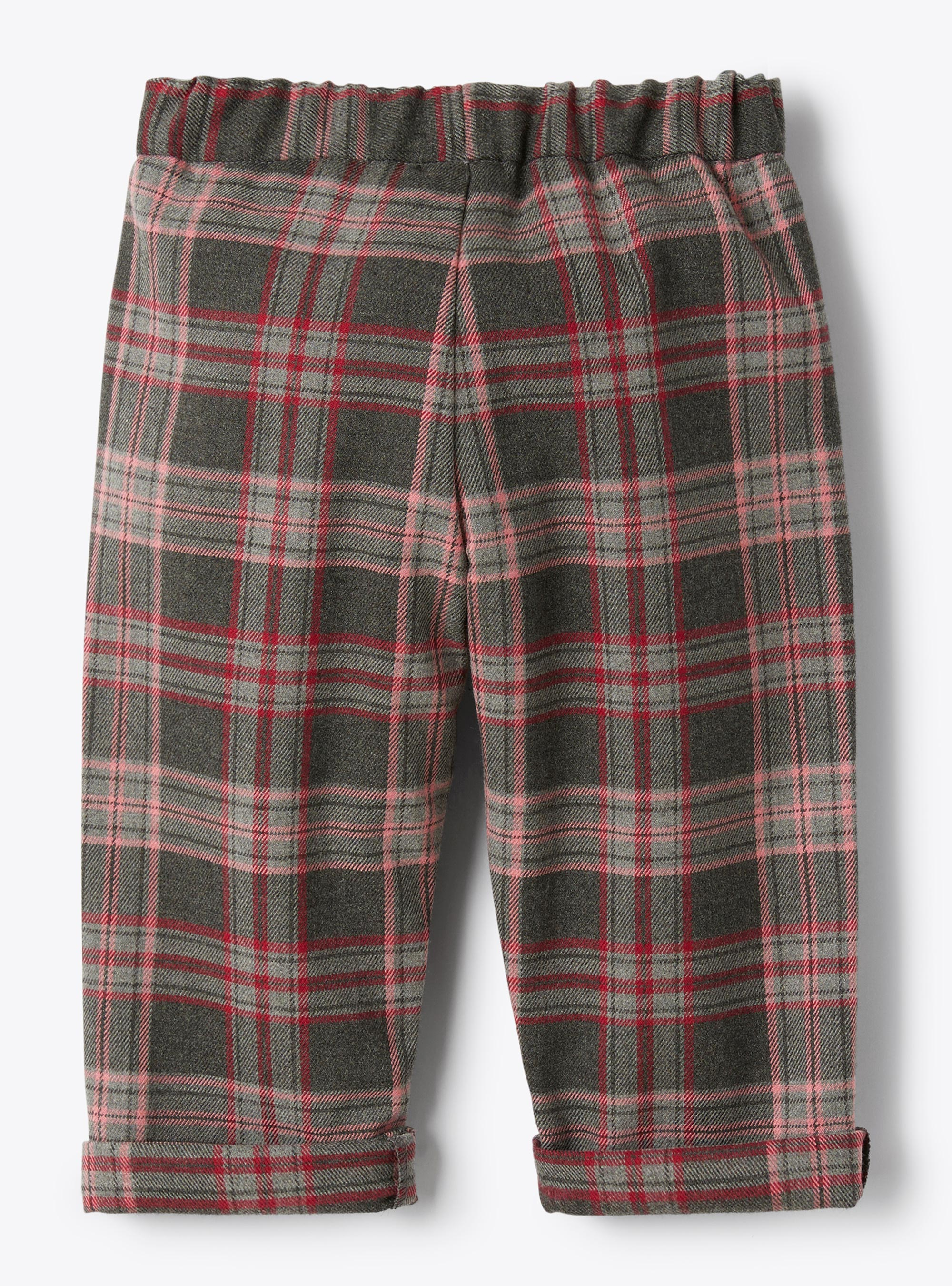 Scots pattern techno-wool trousers - Red | Il Gufo